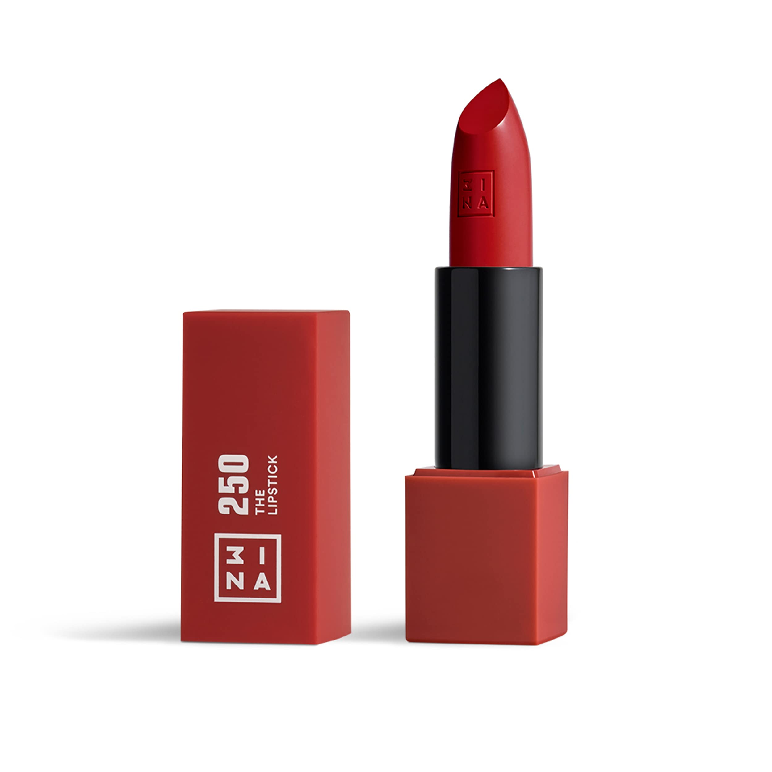 3INA The Lipstick - Moisturizing Lipstick for Women - Semi-Matte Satin Finish with 5-Hour Long Wear - Highly Pigmented and Comfortable - 250-0.16 oz: 250 - Dark Pink Red 0.16 Ounce (Pack of 1)