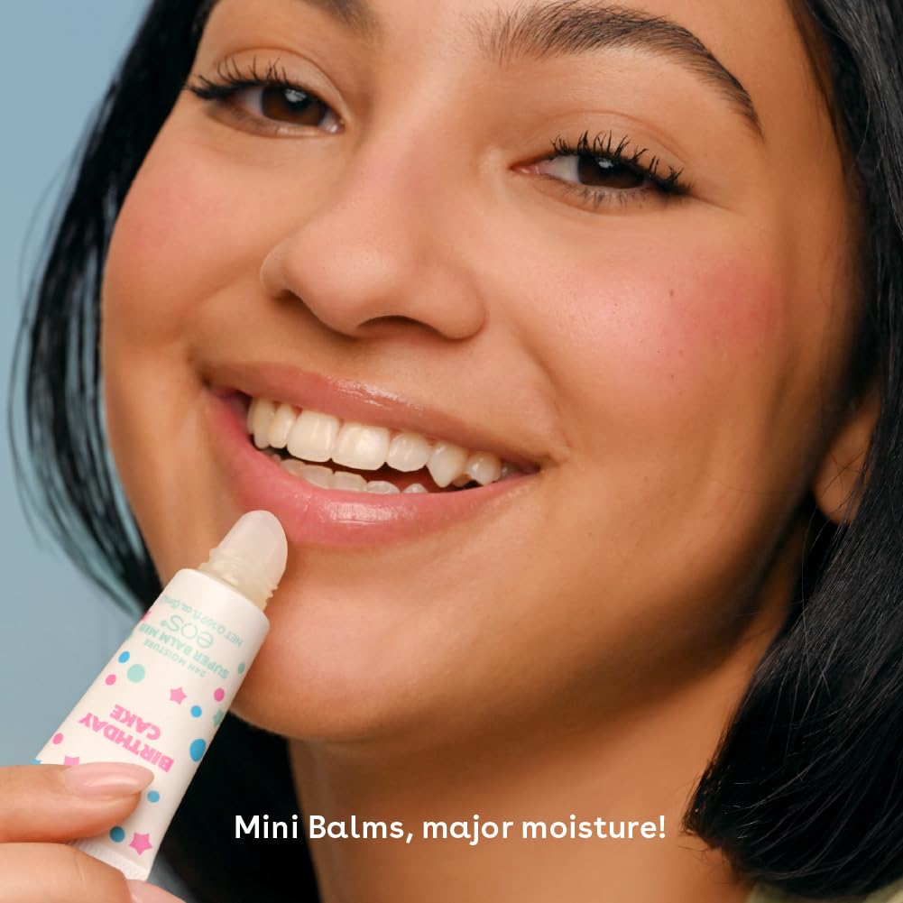 eos 24H Moisture Super Balm Minis- , Limited-Edition Lip Mask, Variety Pack, 0.169 fl oz, 3-Pack: Crème de la Crème