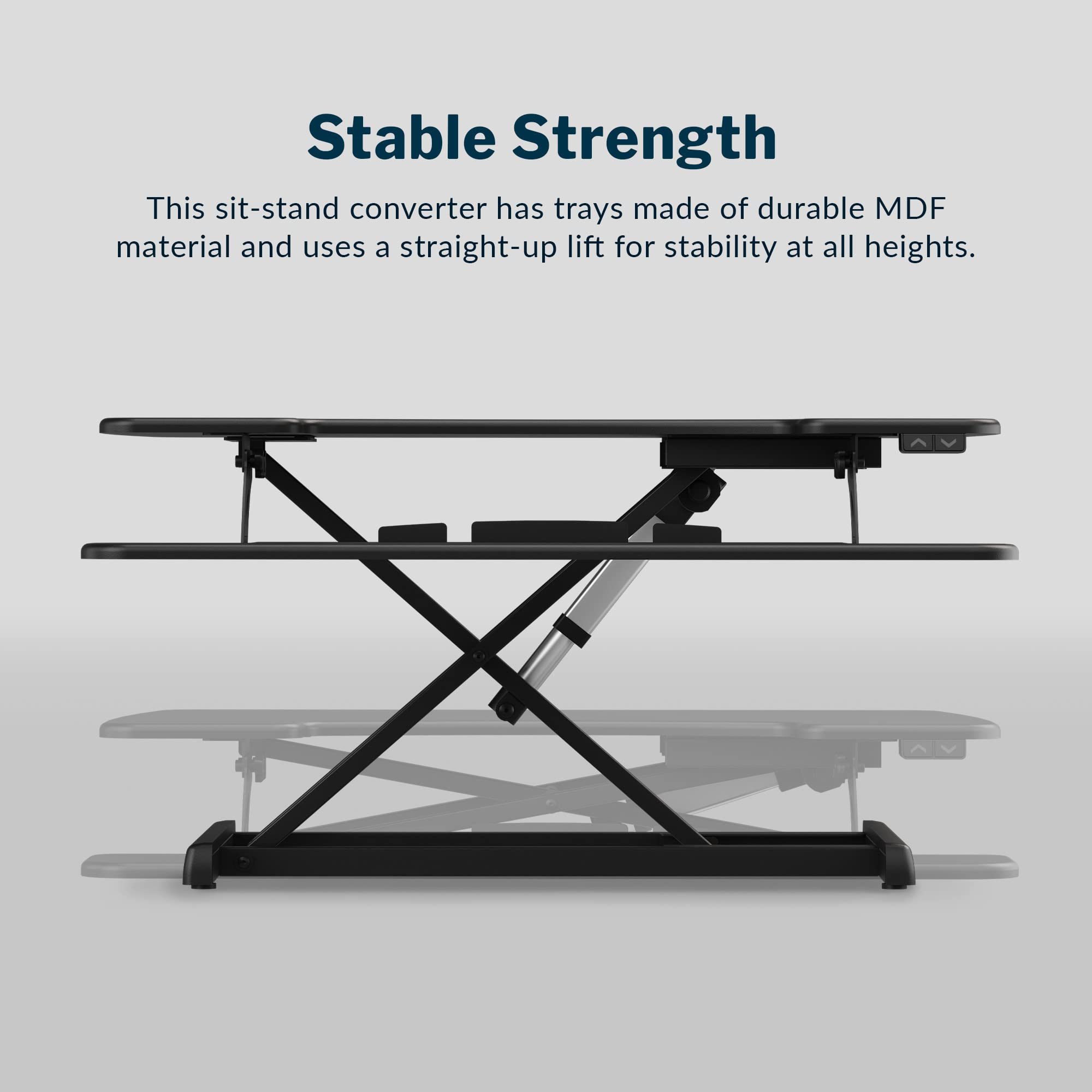 Vari VariDesk Pro Plus 36 Electric - Standing Desk Converter - Height Adjustable Desk Riser - Stand Up Converter for Home Office Workspace - Wide Dual Monitor Computer Workstation - Black: Black Pro Plus 36 Electric