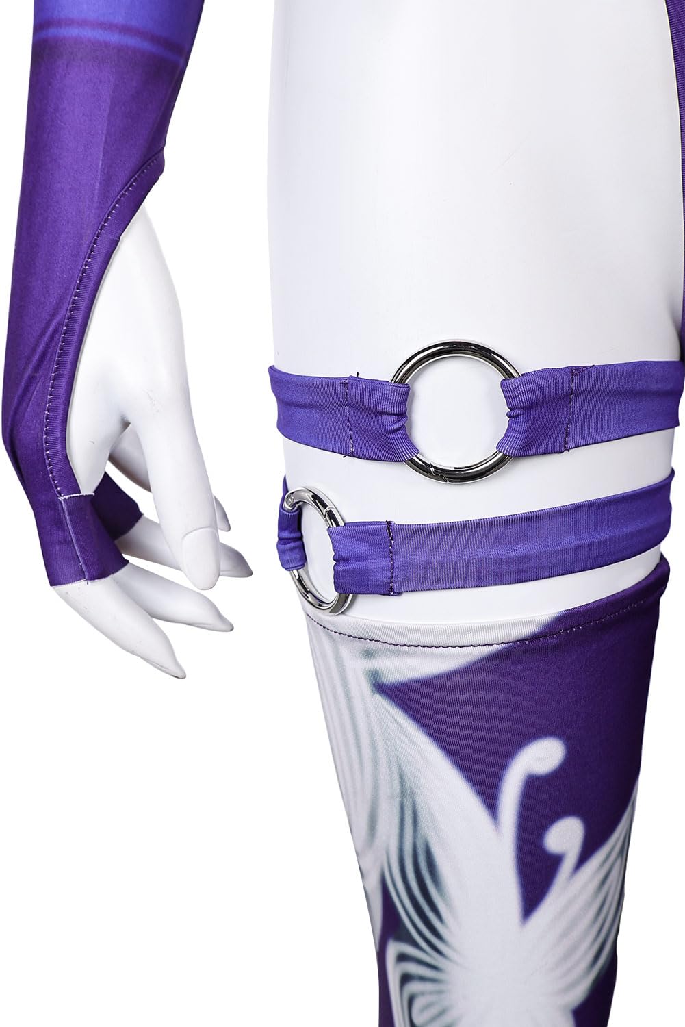 Psylocke Cosplay Costume Superhero Sai Full Set Adult Women Jumpsuit Halloween Carnival Party Suit: Purple X-Small