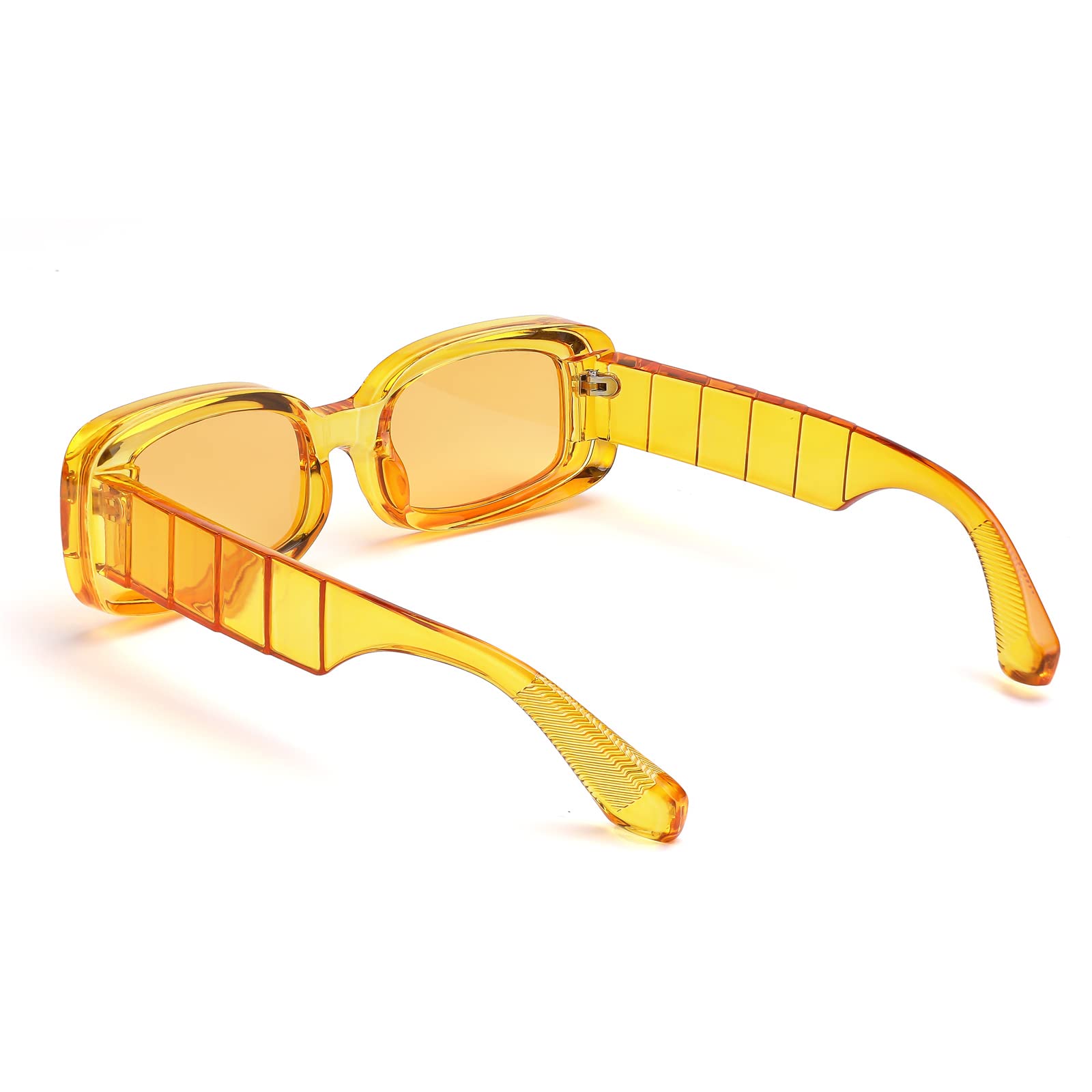 FEISEDY Retro Thick Rectangle Sunglasses Retro 90s Small Chunky Square Women Men B2307 thumbnail 3