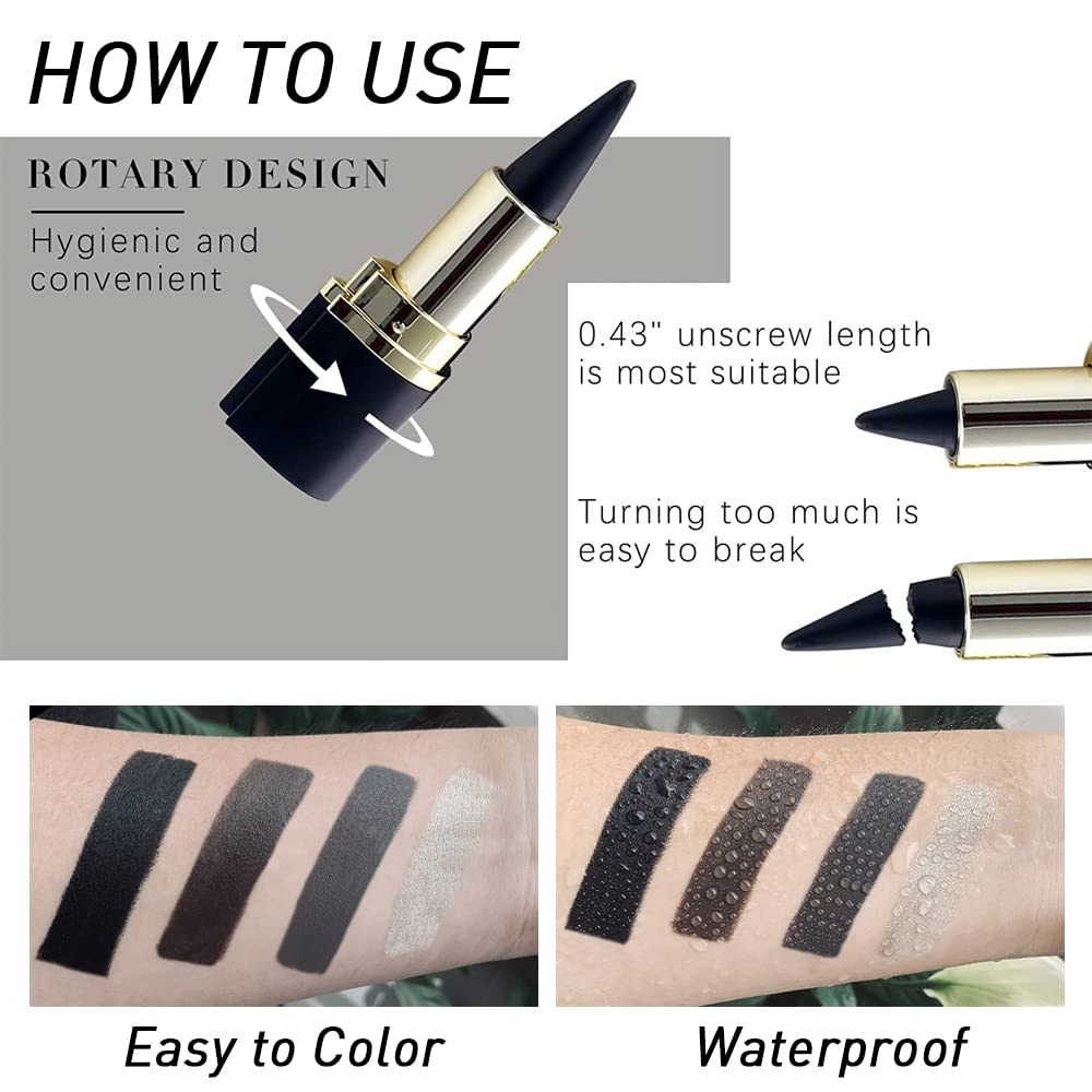Kaely 2Pcs Gel Eyeliner Pencil, Natural Black Eyeliner Cream for Older Women, Liquid Eye Liner Waterproof Smudge Proof, Smoky Eyeshadow Palette Halloween Makeup, delineador de ojos contra el agua: 2 Count (Pack of 1) A-2Pcs-Black&amp;Brown