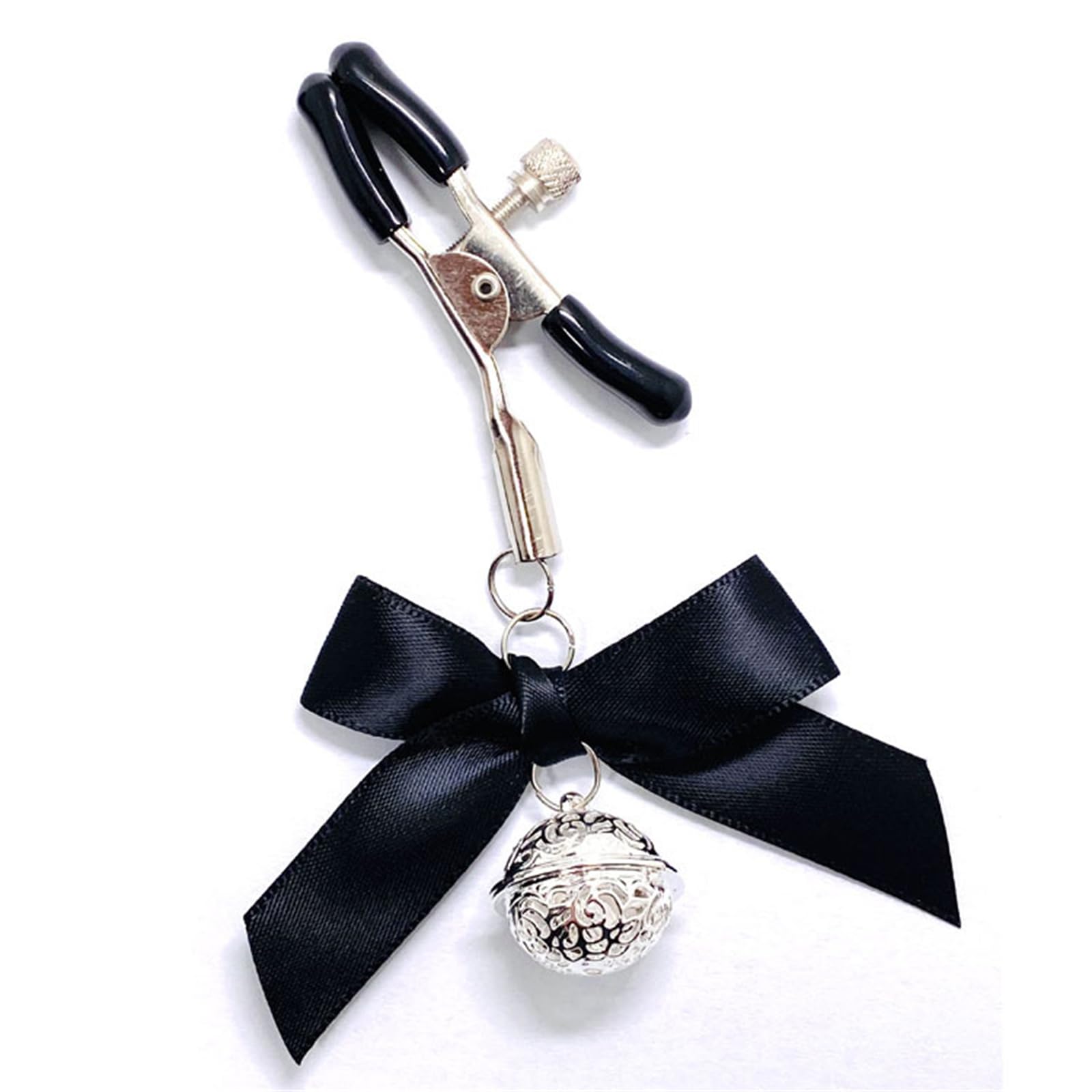 Luxury Stainless Steel Metal Anal Trainer Jewel Butt Plug SM Small Bell Adult Anal Plugs(M): B-Nipple Clip Mini