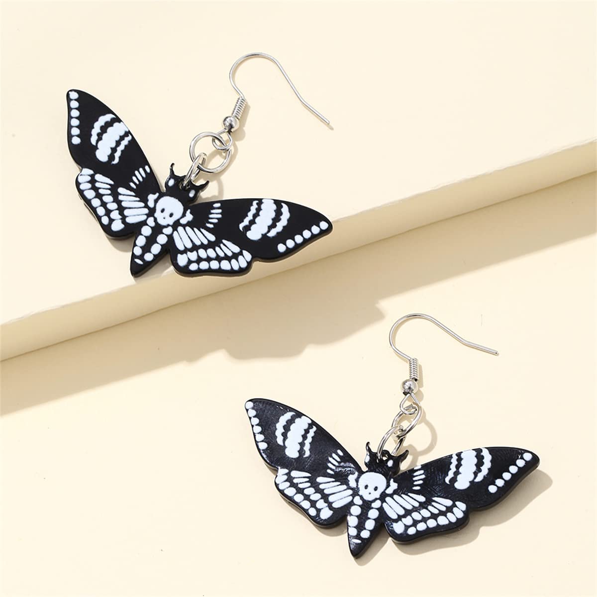 Moth Butterfly Earrings.Punk Insect Drop Earrings Color Acrylic Moth Wing Earrings Statement Black Earrings Party Jewelry for Women
