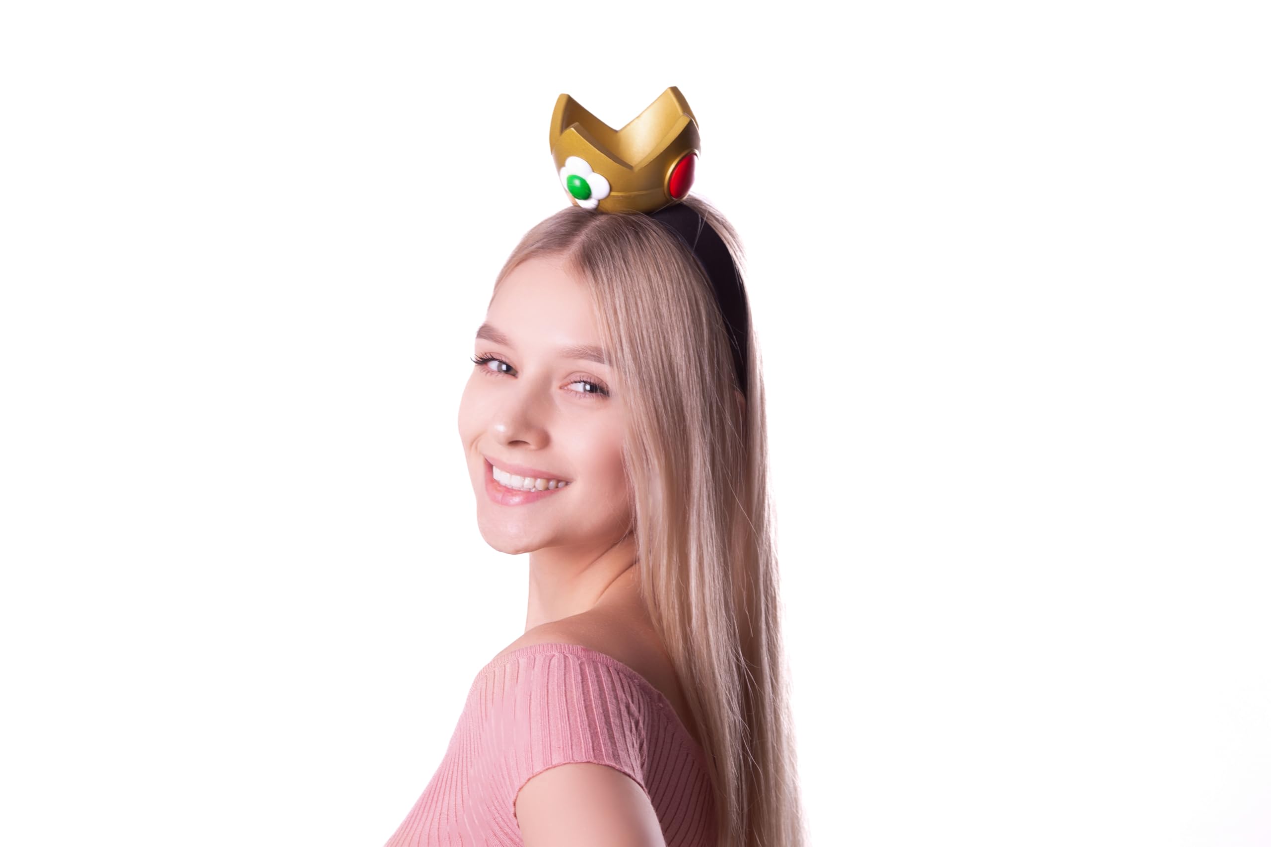 ComfyCamper Womens OSFM Princess Crown on Headband Gem Flower Tiara Halloween Costume Accessories Cosplay Adult