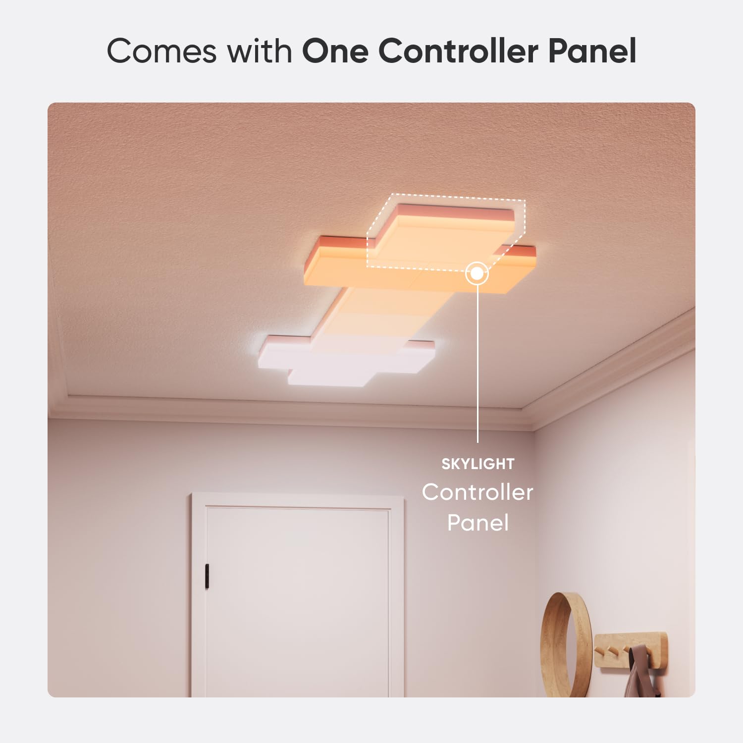 Nanoleaf Smart Ceiling Light, RGBCW LED Ceiling Lights Compatible with Alexa, Flush Mount Light Fixture with 16M+ Colours & Dynamic Scenes, 2700K-6500K Dimmable, Music Sync, Skylight 3PK thumbnail 7