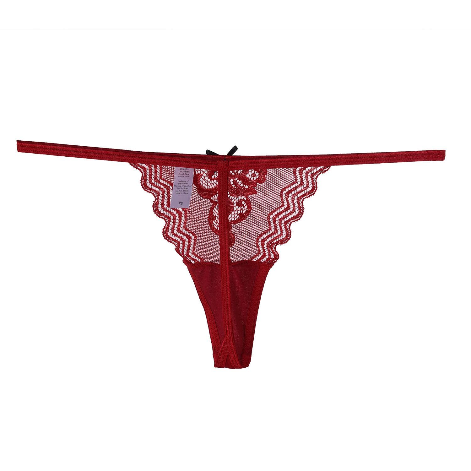 COLOROSES Pack of 6 Women Lacy G-String Thongs No Show Panties Sexy Underwear Assorted Lace Pattern and Colors