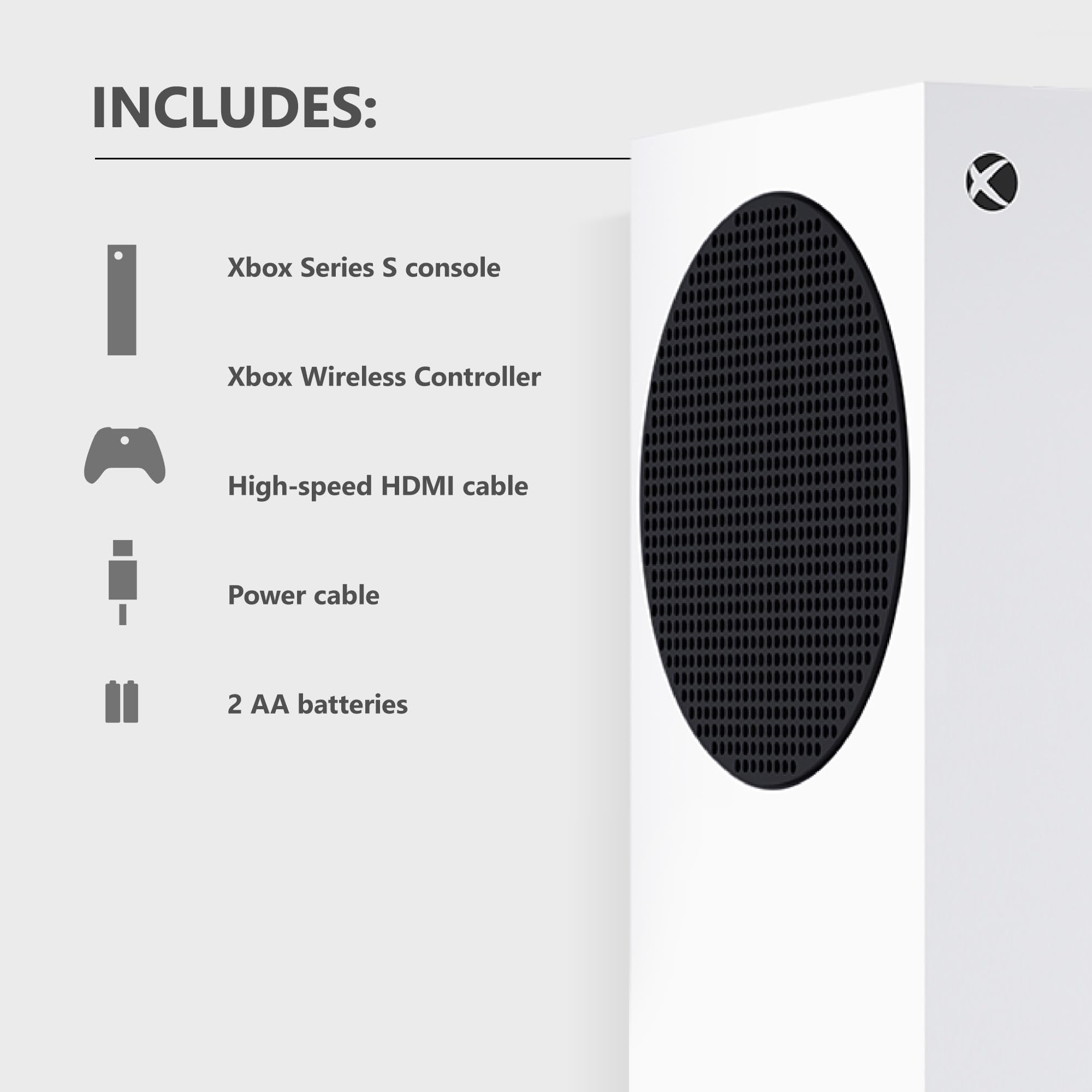Microsoft Xbox Series S 512GB SSD Console - Includes Xbox Wireless Controller - Up to 120 frames per second - 10GB RAM 512GB SSD - Experience high dynamic range - Xbox Velocity Architecture: 2023 Packaging
