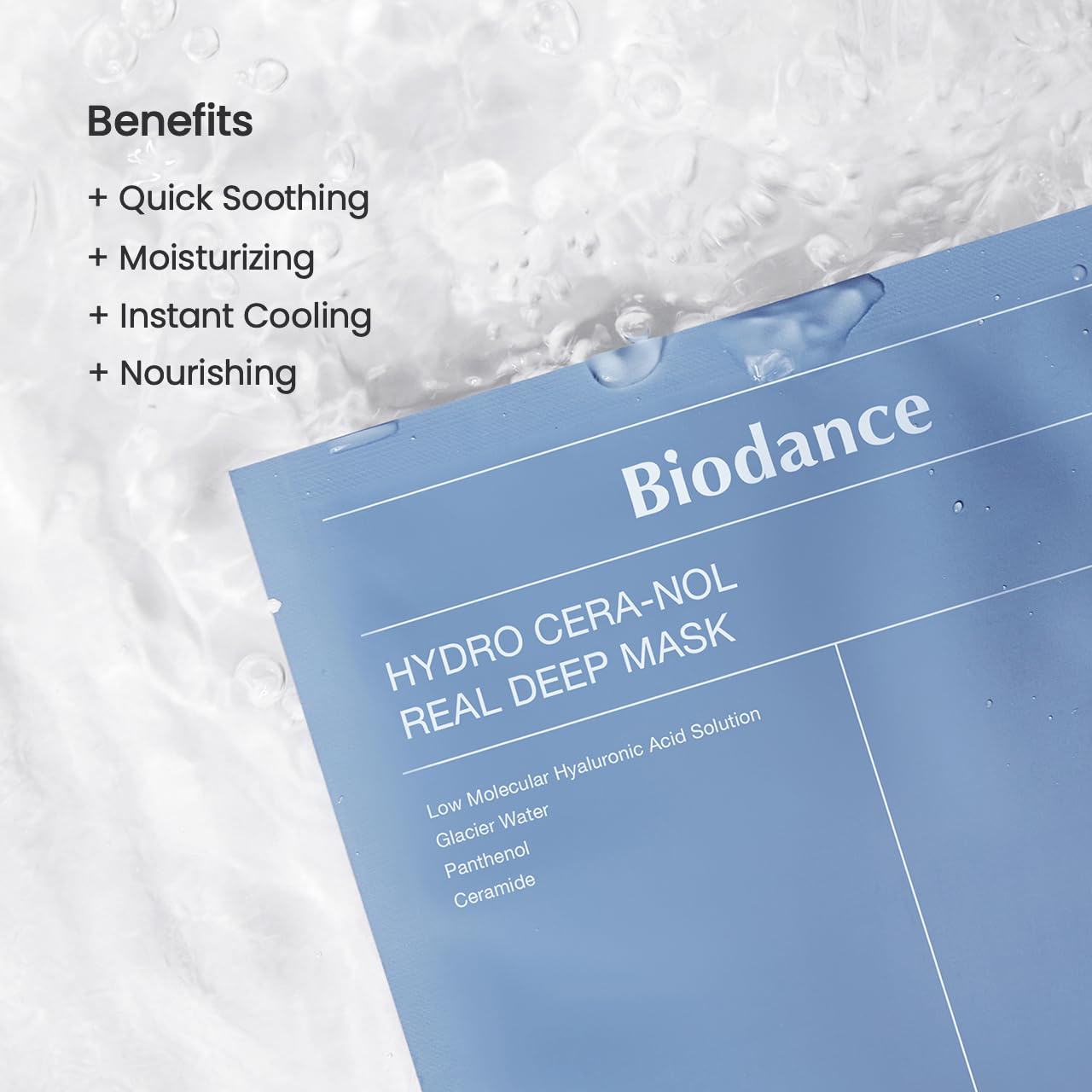 BIODANCE Hydro Cera-nol Real Deep Mask, Overnight Hydrogel Mask, Hydrating Facial Mask For Sensitive Skin, Redness Reducing & Quick Soothing Effect, 1.19oz(34g) x 4ea: 4 Count (Pack of 1) Cera-nol Mask