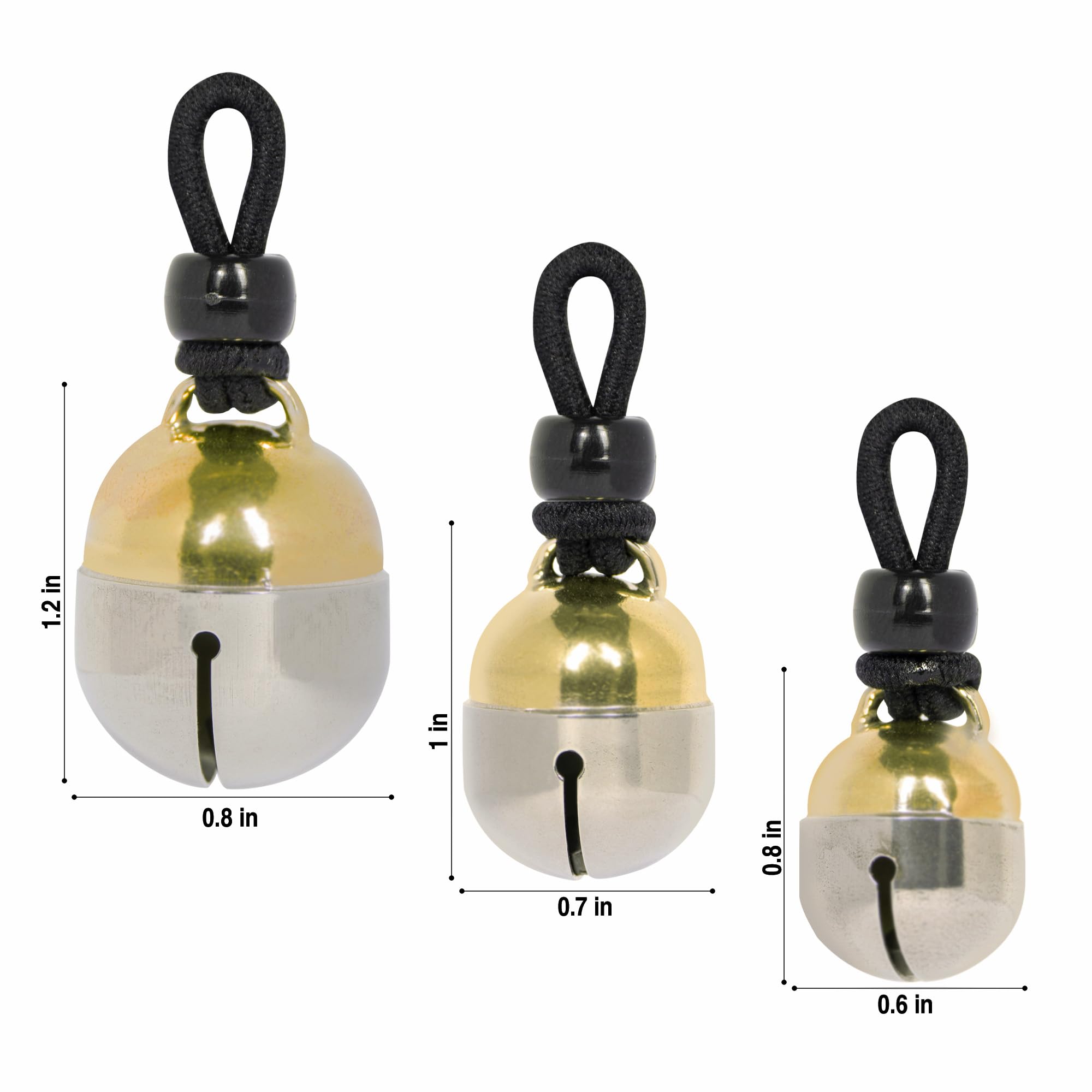 Noble Bells, Pair - Handmade in USA, Extra Loud Collar Bells for Cats and Dogs, Premium Brass and Nickel Silver: Large Pair