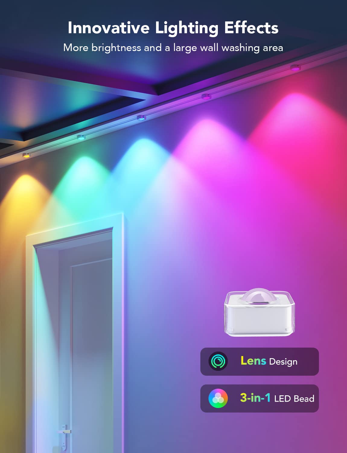 Govee Permanent Outdoor Lights, Smart RGBIC Outdoor Lights with 75 Scene Modes, 150ft with 108 LED Lights, IP67 Waterproof for Patio Decorations, Work with Alexa, Google Assistant, White: White 150ft