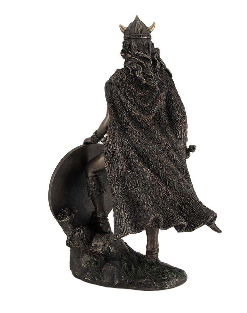 Veronese Design Viking Shieldmaiden Bronze Finished Statue Norse Mythology