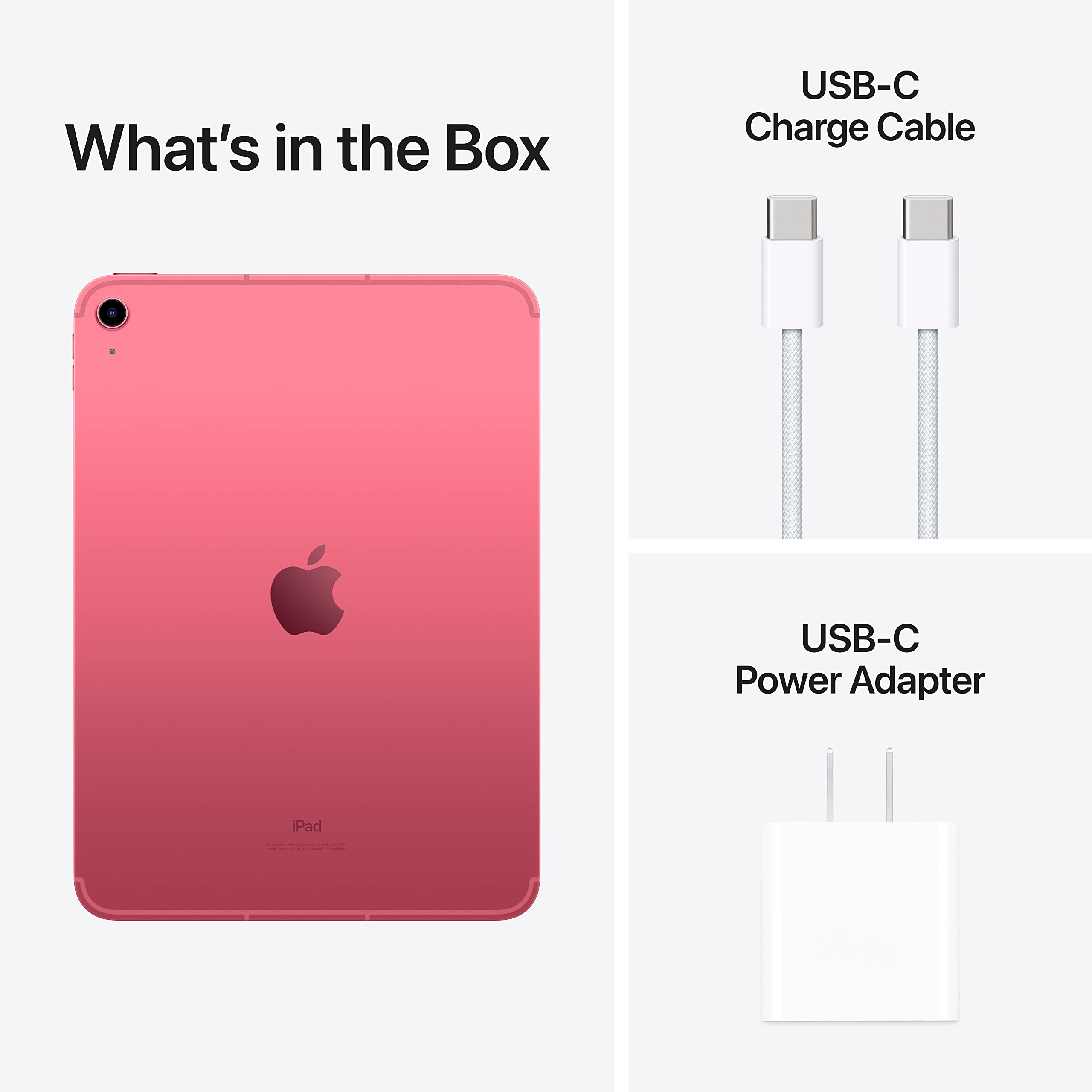 Apple iPad (10th Generation): with A14 Bionic chip, 10.9-inch Liquid Retina Display, 64GB, Wi-Fi 6, 12MP front/12MP Back Camera, Touch ID, All-Day Battery Life – Blue: WiFi + Cellular 256GB Pink without AppleCare+