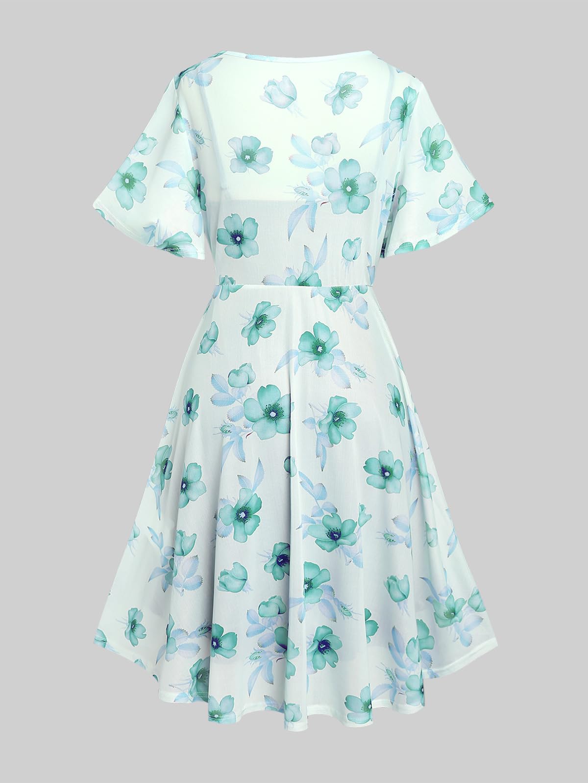 ROSE GAL Rosegal Plus Size Women Sundress Set Flutter Sleeves Floral Dress and Lace-up Cami Dress