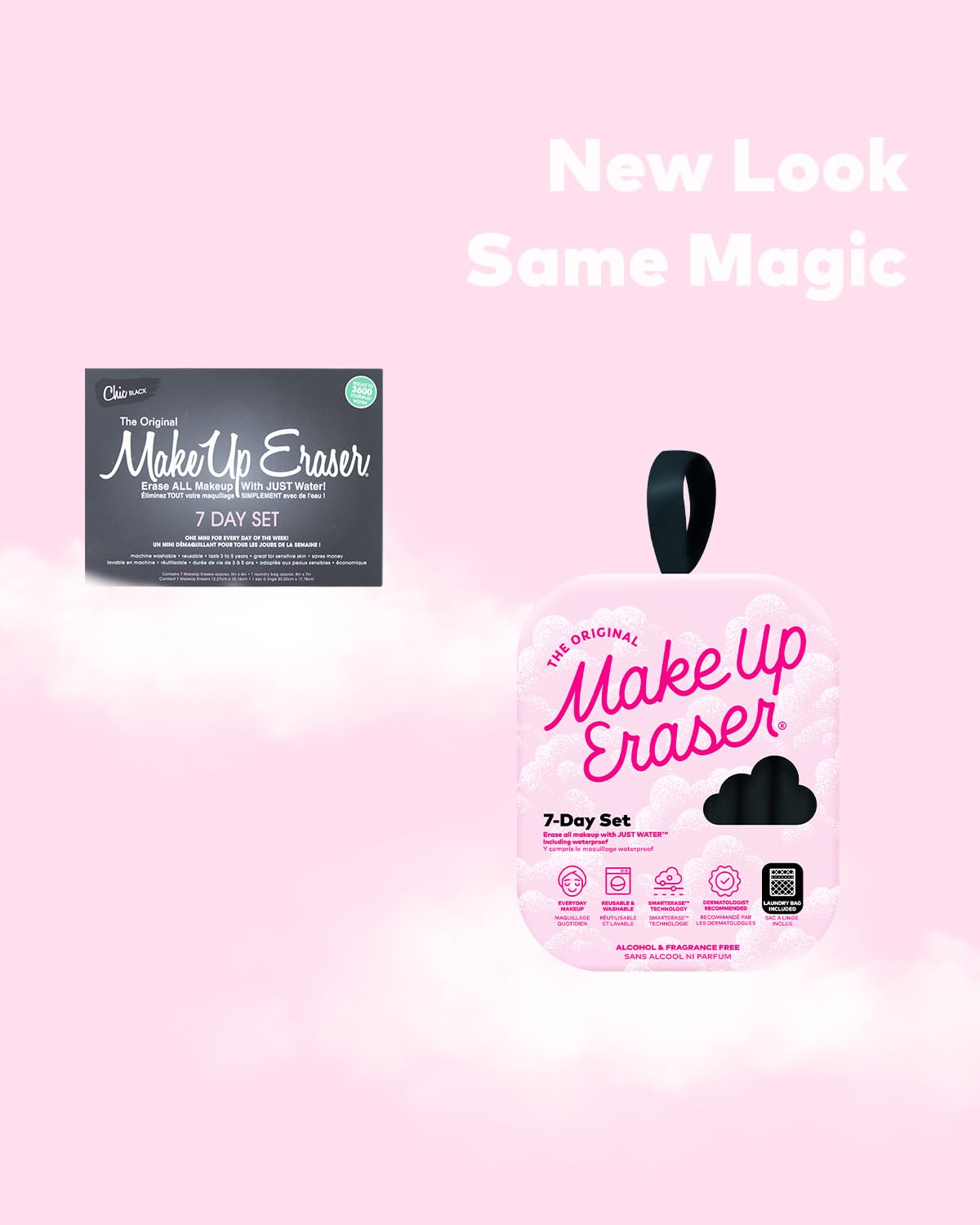 The Original MakeUp Eraser, 7-Day Set, Erase All Makeup with Just Water, Including Waterproof Mascara, Eyeliner, Foundation, Lipstick, Sunscreen, and More! 7ct: Chic Black 7 Count (Pack of 1)