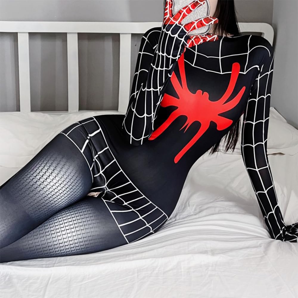 QNCLO Women's cosplay Super Spider Girl Hero Teddy Underwear Japanese Anime One Piece Tight Top
