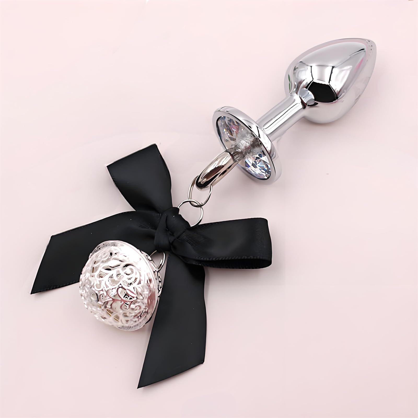 Luxury Stainless Steel Metal Anal Trainer Jewel Butt Plug SM Small Bell Adult Anal Plugs(M): B-Nipple Clip Mini
