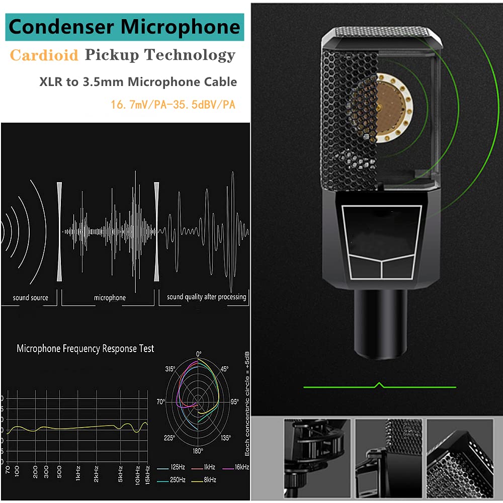 Podcast Equipment Bundle, BM-800 Recording Studio Package with Voice Changer, Live Sound Card - Audio Interface for Laptop Computer Vlog Living Broadcast Live Streaming YouTube TikTok (): AM100-K300