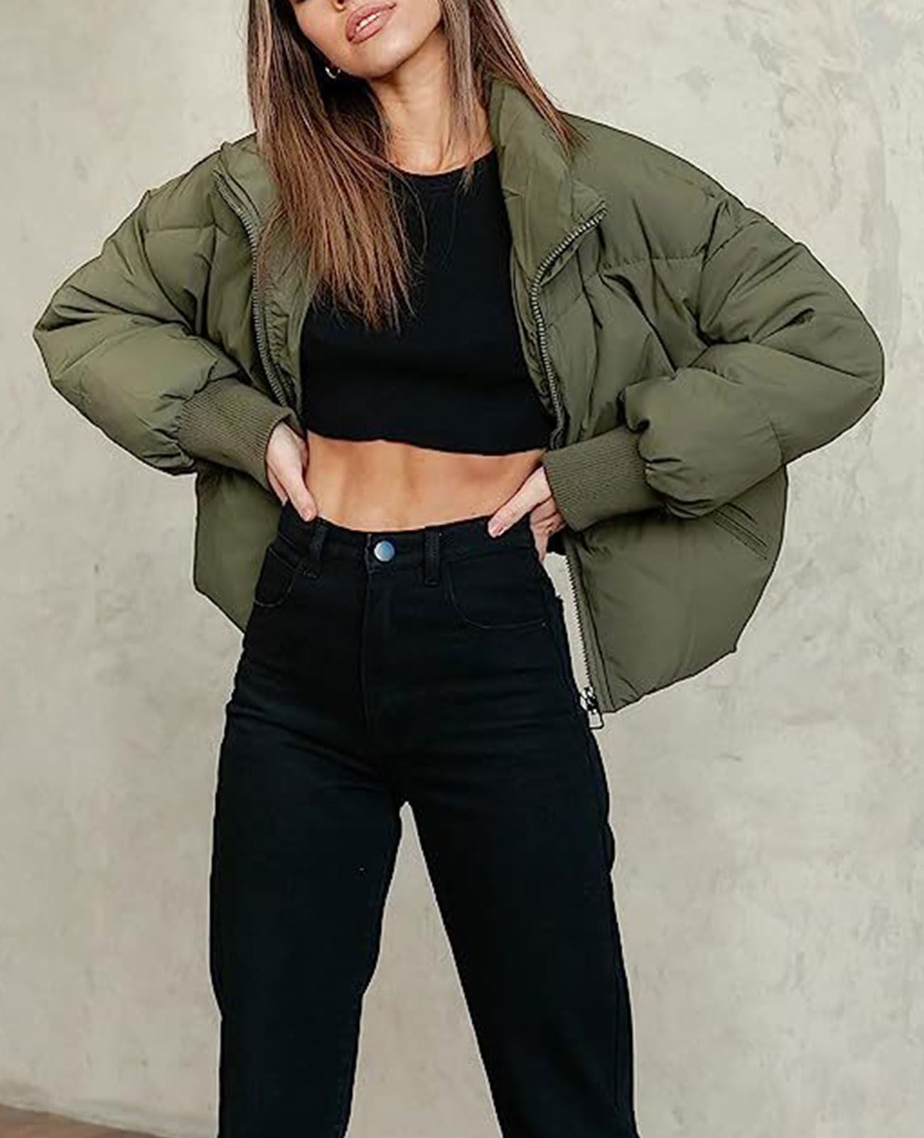Gihuo Women’s Winter Cropped Puffer Jacket Coat Short Warm Quilted Jacket: Gihuo Women’s Winter Cropped Puffer Jacket Coat Short Warm Quilted Jacket