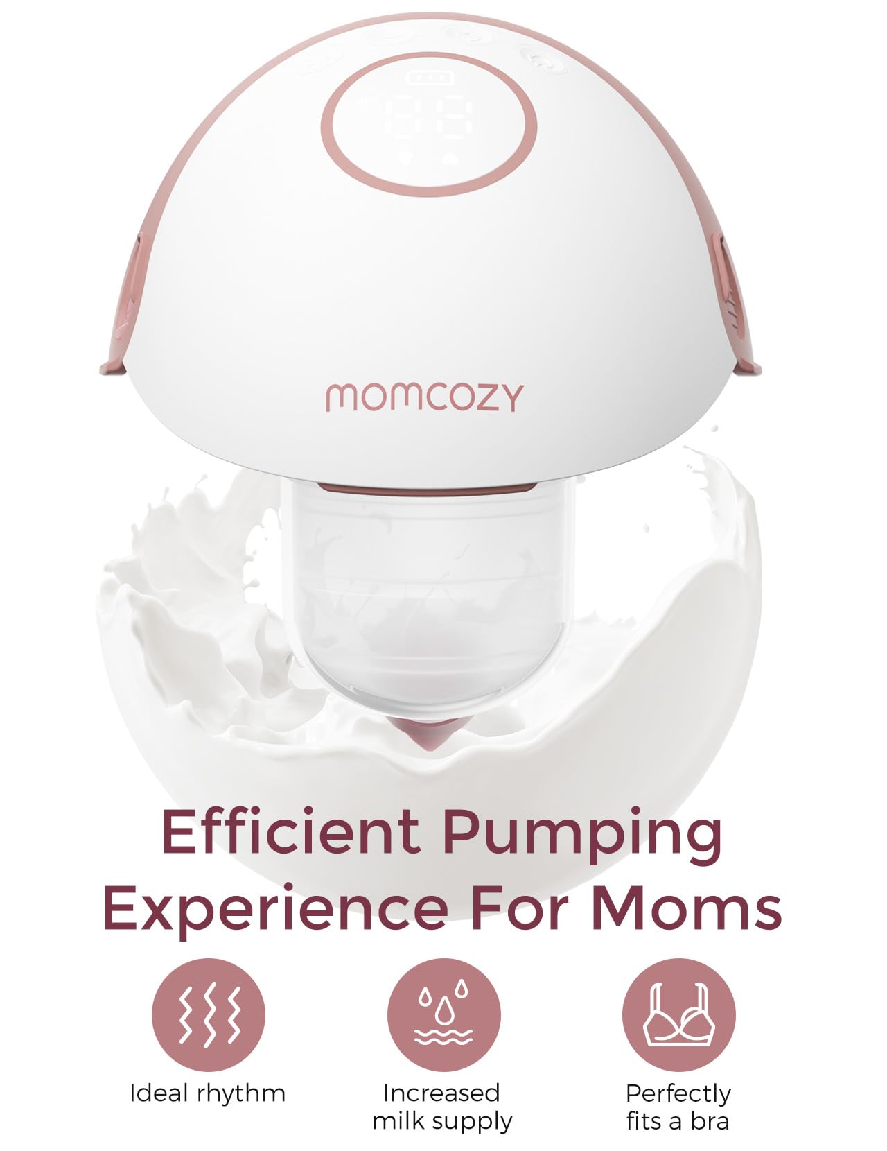 Momcozy Breast Pump Hands Free Mobile Style | M6, Wearable Breastfeeding Pump Ideal Rhythm for More Milk, DoubleFit Flange More Fit & Discreet with 3 Modes & 9 Levels, 24mm - 2 Pack Cozy Red