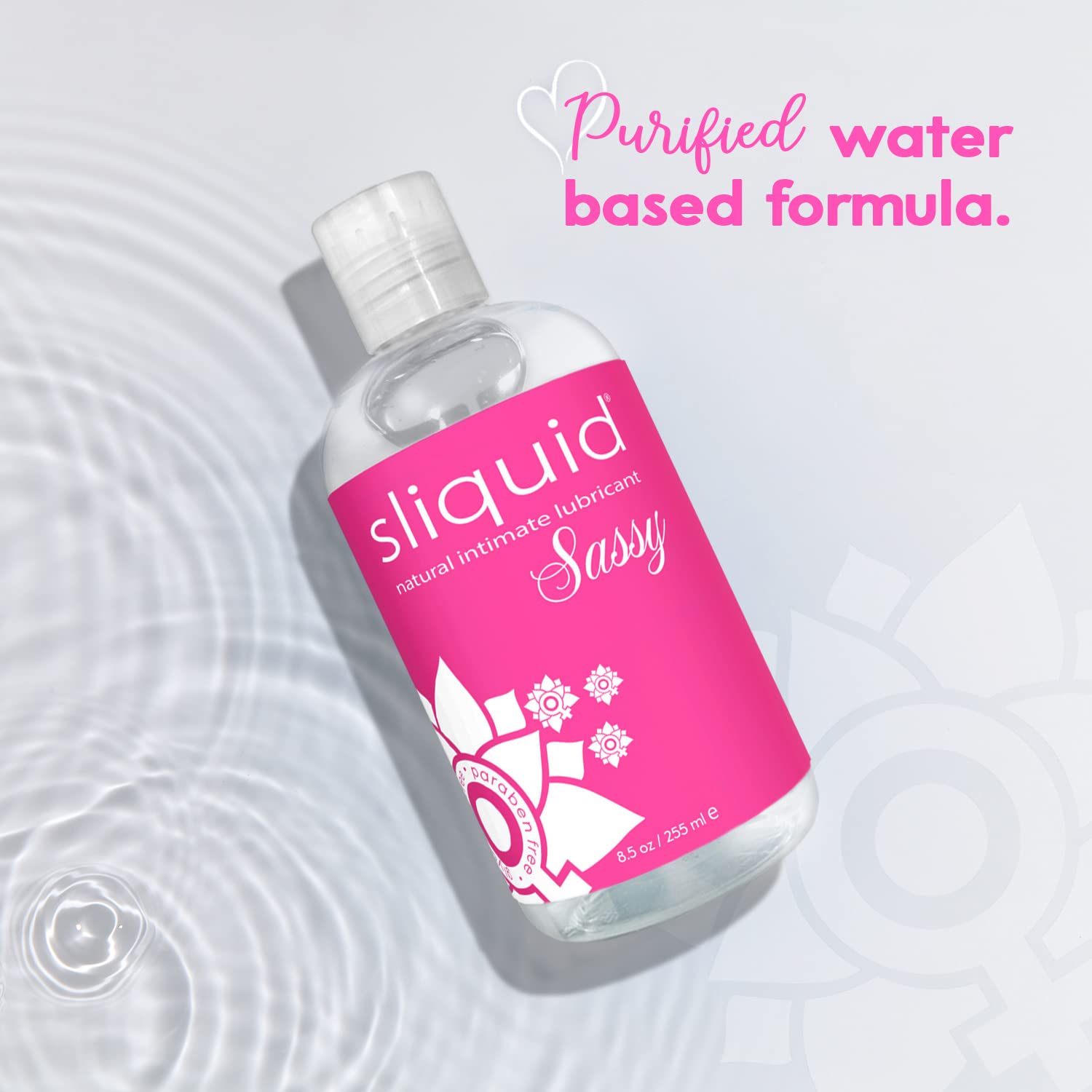 Sliquid Sassy Water-Based Lube - Thick, Long-Lasting Gel, Natural Lube for Women/Men/Couples, Unscented, 8.5 Fl Oz (2 Pack): 8.5 Fl Oz (Pack of 1)