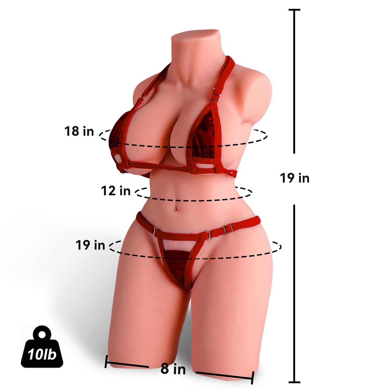 Baquick 10lb Male Sex Toys for Men Realistic Sex Doll Tight Dual Channel Vagina & Anal High Durability TPR Softness Material Men Masturbation Mini Sex Dolls
