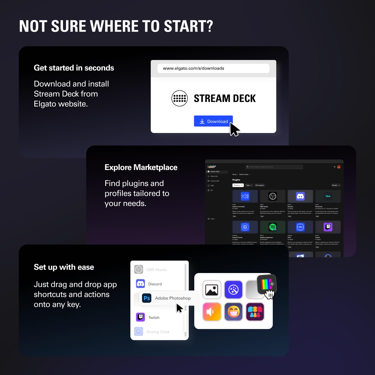 Elgato Stream Deck MK.2 – Studio Controller, 15 macro keys, trigger actions in apps and software like OBS, Twitch, ​YouTube and more, works with Mac and PC: Black