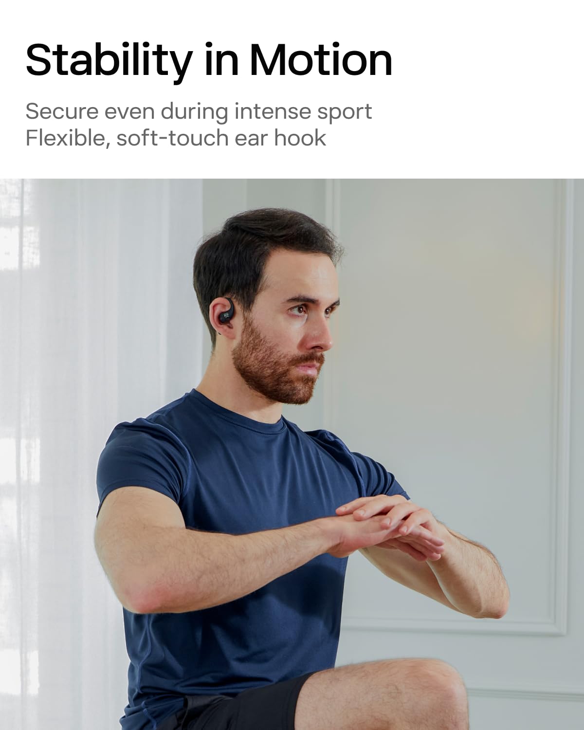 SHOKZ OpenFit - Open-Ear True Wireless Bluetooth Headphones with Microphone, Earbuds with Earhooks, Sweat Resistant, Fast Charging, 28HRS Playtime, Compatible with iPhone & Android,
