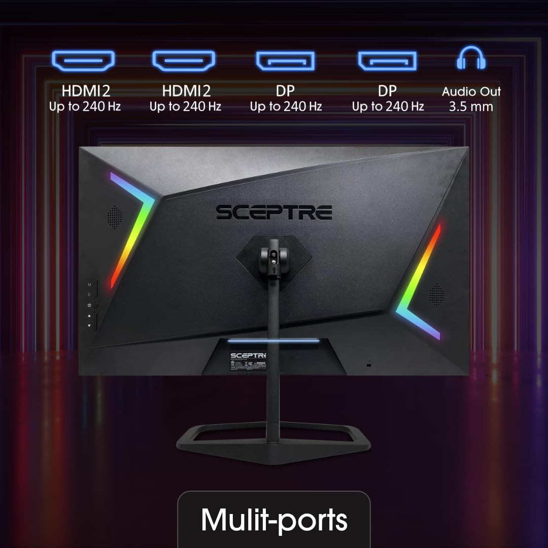 Sceptre 34-Inch Curved Ultrawide WQHD Monitor 3440 x 1440 R1500 up to 165Hz DisplayPort x2 99% sRGB 1ms Picture by Picture, Machine Black 2023 (C345B-QUT168): 27" 240HZ