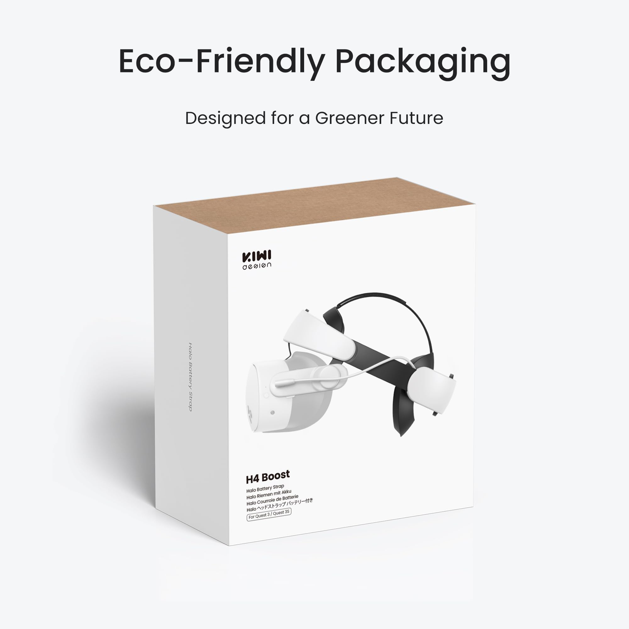 Kiwi Design H4 Boost Comfort Battery Head Strap Accessories for Meta/Oculus Quest 3/Quest 3s, Dual Fast Charge The VR Headset and Battery Strap in 2.5h, Halo Head Strap Reduce Facial Pressure