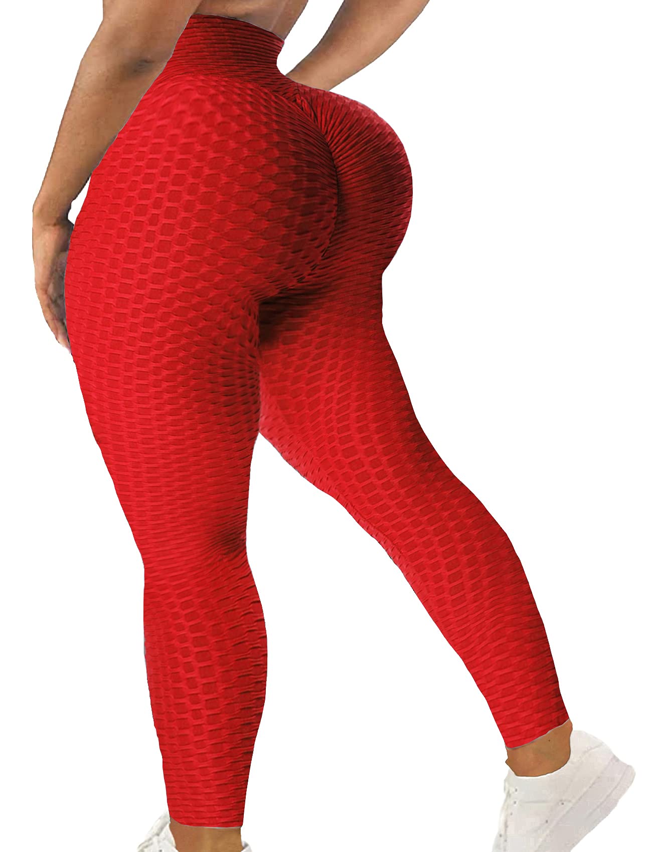 SEASUM Women High Waisted Workout Yoga Pants Butt Lifting Scrunch Booty Leggings Tummy Control Anti Cellulite Textured Tights thumbnail 1
