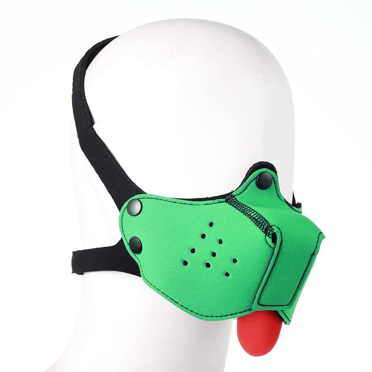 Neoprene Puppy Face Muzzle Dog Hood Mask Play Hoods: Green