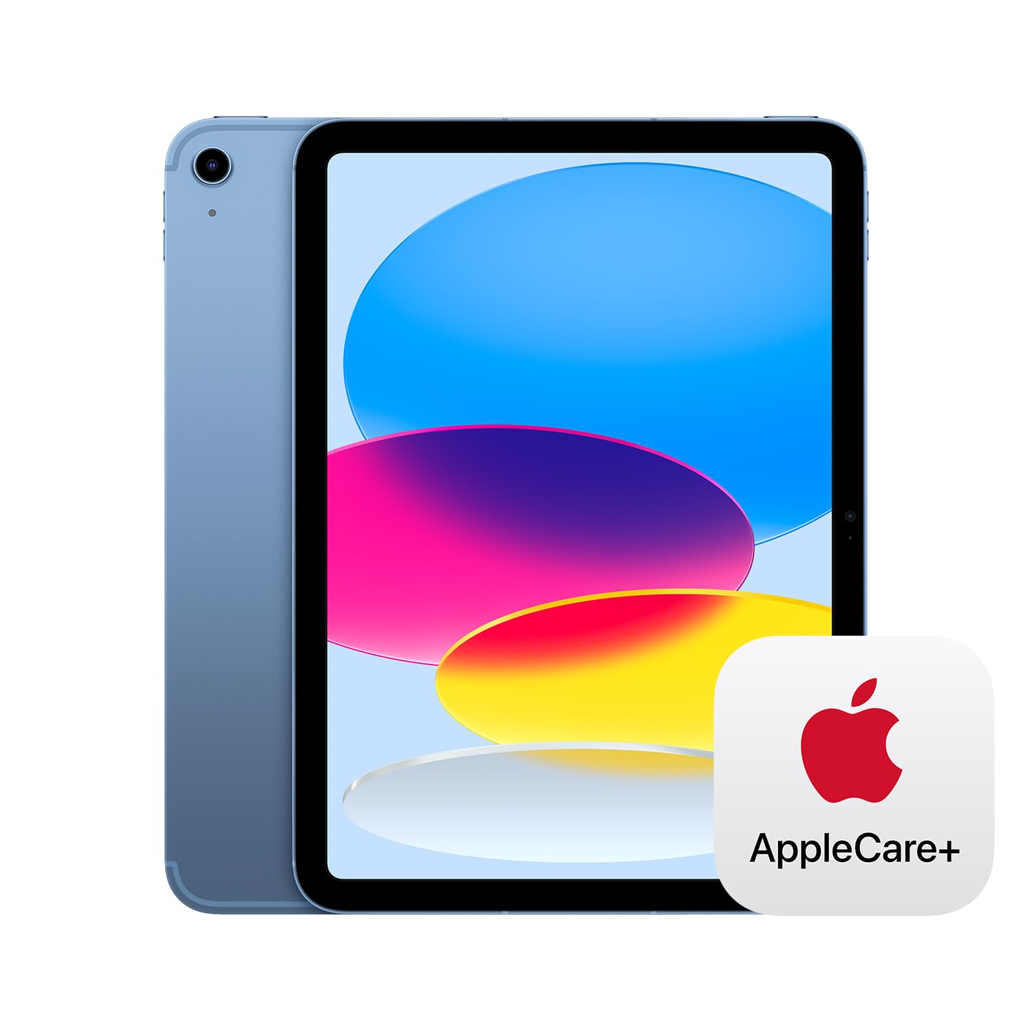 Apple iPad (10th Generation): with A14 Bionic chip, 10.9-inch Liquid Retina Display, 64GB, Wi-Fi 6, 12MP front/12MP Back Camera, Touch ID, All-Day Battery Life – Blue: WiFi + Cellular 256GB Blue With AppleCare+ (2 Years)