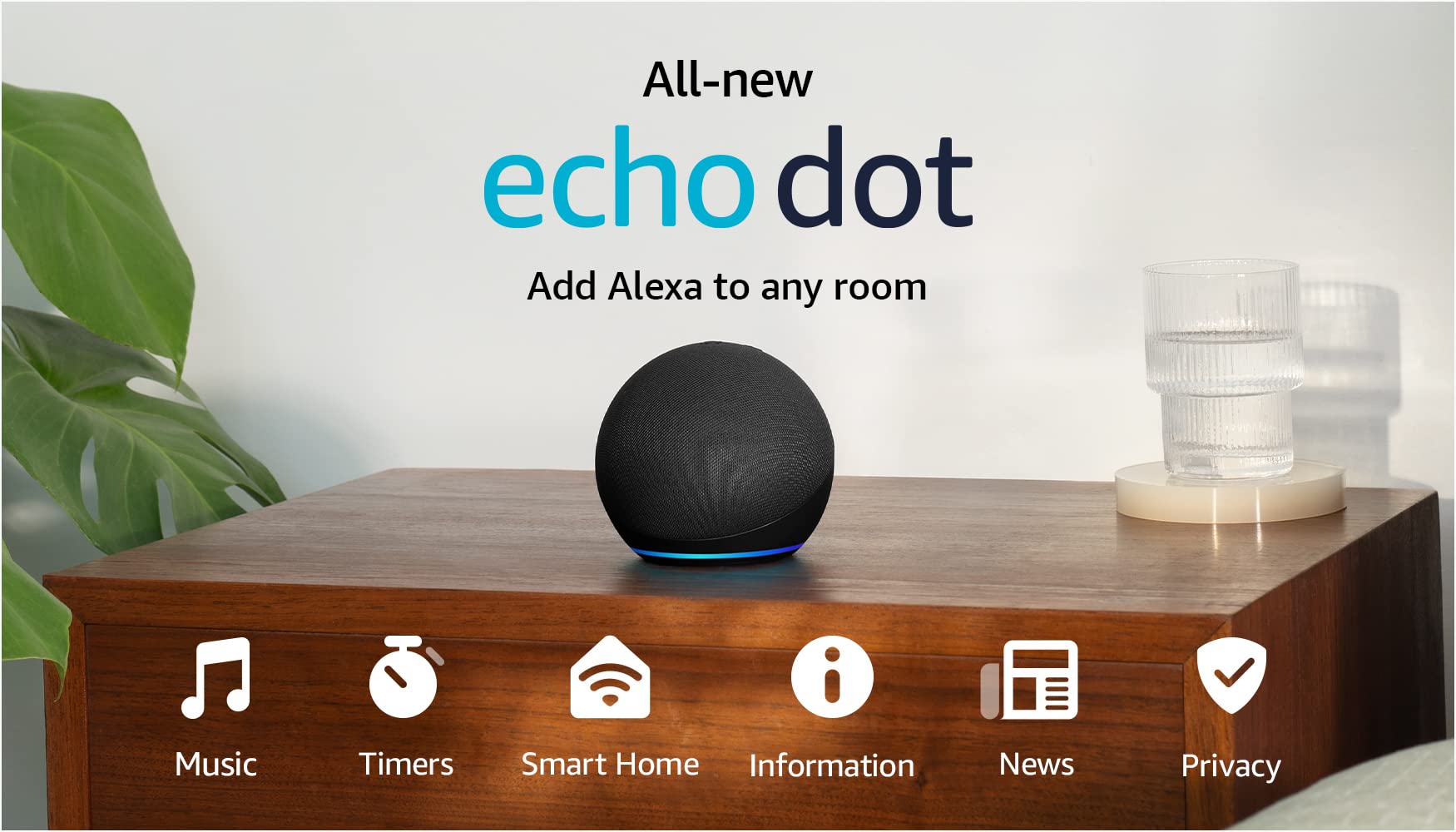 Amazon Echo Dot (newest model), Vibrant sounding Alexa speaker, Great for bedrooms, dining rooms and offices, Charcoal: Charcoal Device only