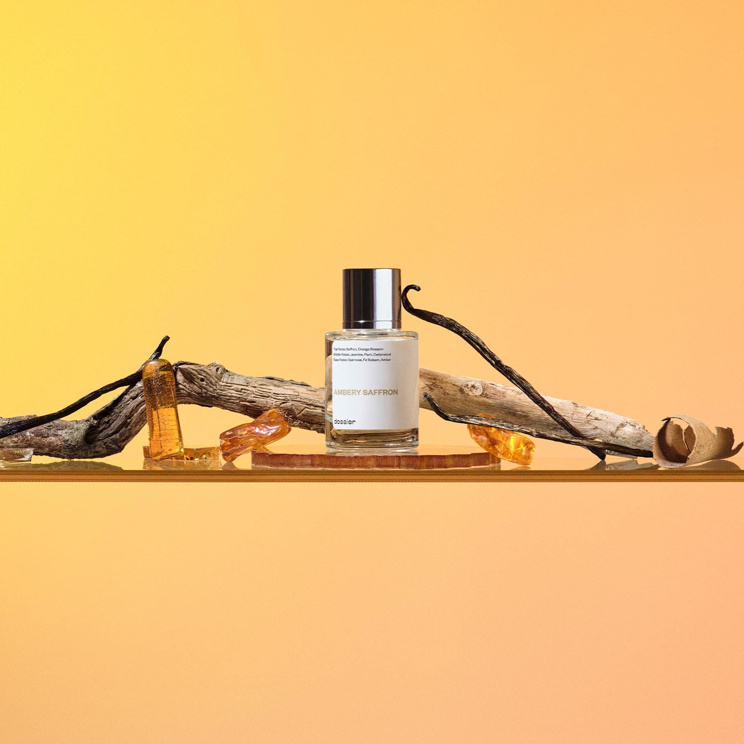 Dossier - Ambery Saffron - Eau de Parfum - Inspired by MFK's B.accarat R.ouge 5.40 - Vegan, Unisex Perfume Spray - 3.4 Fl Oz (100ml)