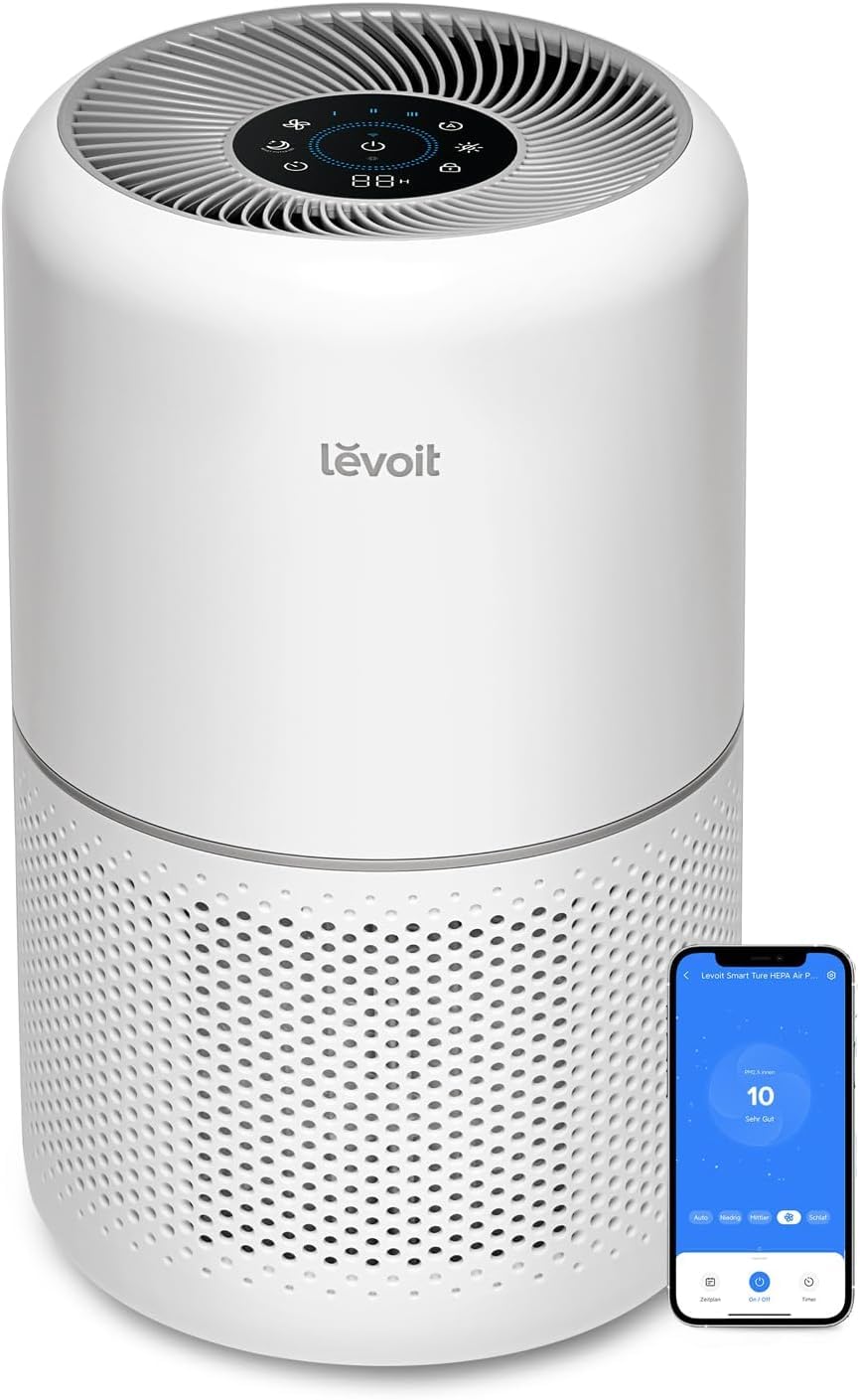 LEVOIT Air Purifier for Home Allergies Pet Hair in Bedroom, Covers Up to 1074 ft² by 56W High Torque Motor, AHAM VERIFIDE, 3-in-1 Filter with HEPA Sleep Mode, Remove Dust Smoke Odor, Core300-P, White: White WIFI enabled Purifier