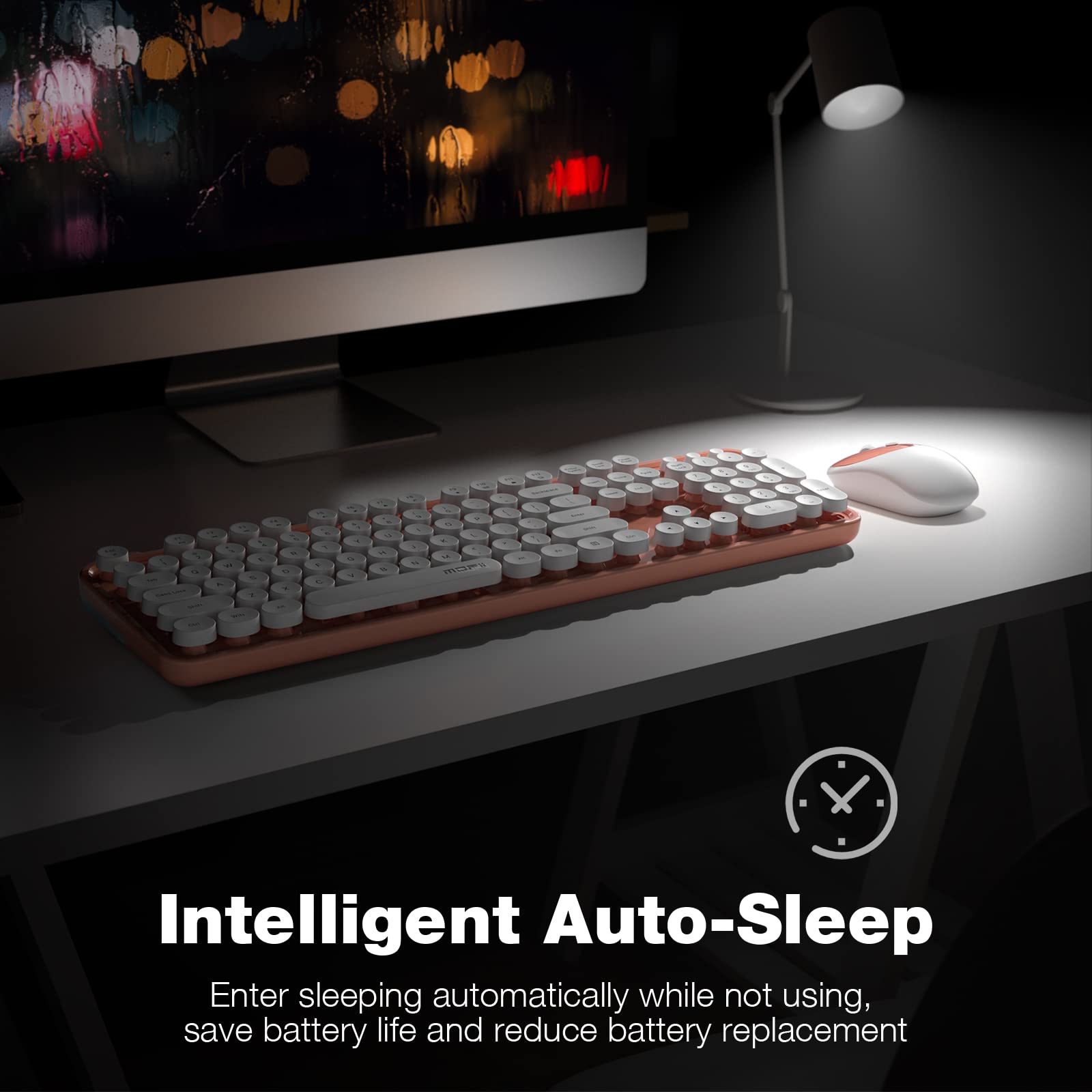 MOFII Wireless Keyboard and Mouse Combo,2.4GHz Retro Full-Size Keyboard with Number Pad and Cute Wireless Mouse for Computer PC Desktops Laptop WindowsxP/7/8/10() thumbnail 4