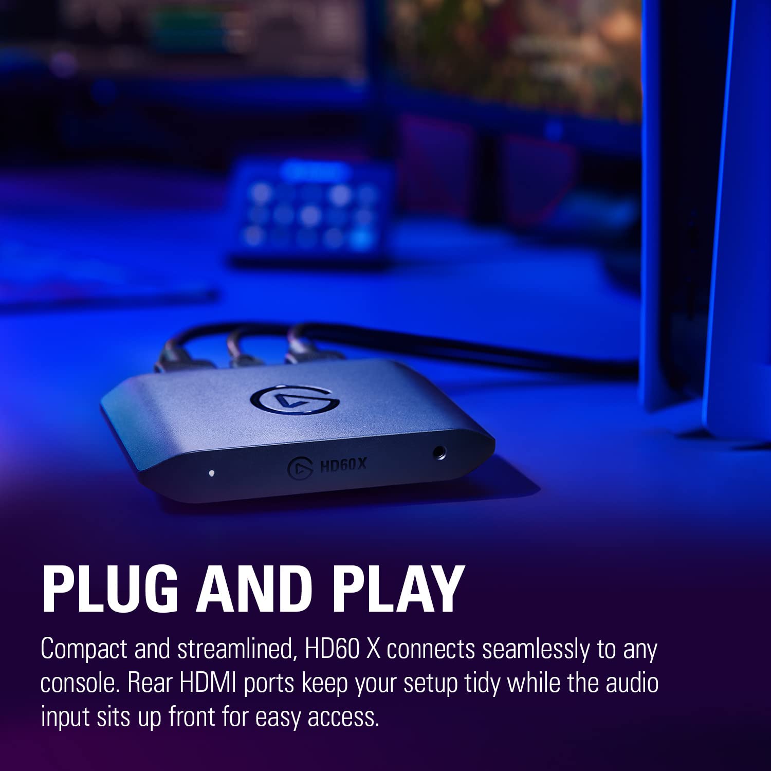 Elgato  - Stream and Record in 1080p60 HDR10 or 4K30 with Ultra-low Latency on PS5|Pro, PS4|Pro, Xbox Series X/S, Xbox One X|S, Nintendo Switch 2, in OBS and More, Works with PC and Mac: HD60 X