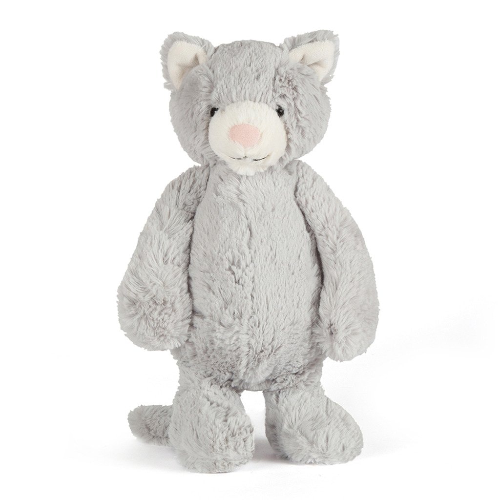 Jellycat Bashful Grey Kitty Stuffed Animal, Medium 12 inches - Cats & Kittens Plush Toy - Classic Children's Gift thumbnail 4