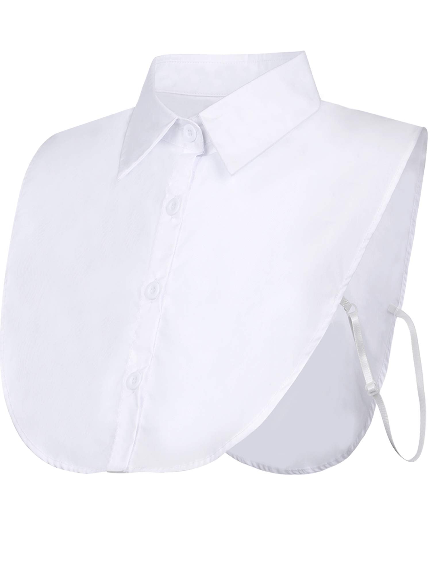 EBOOT Fake Collar Detachable Dickey Blouse Half Shirts for Girls and Women (White, Medium)