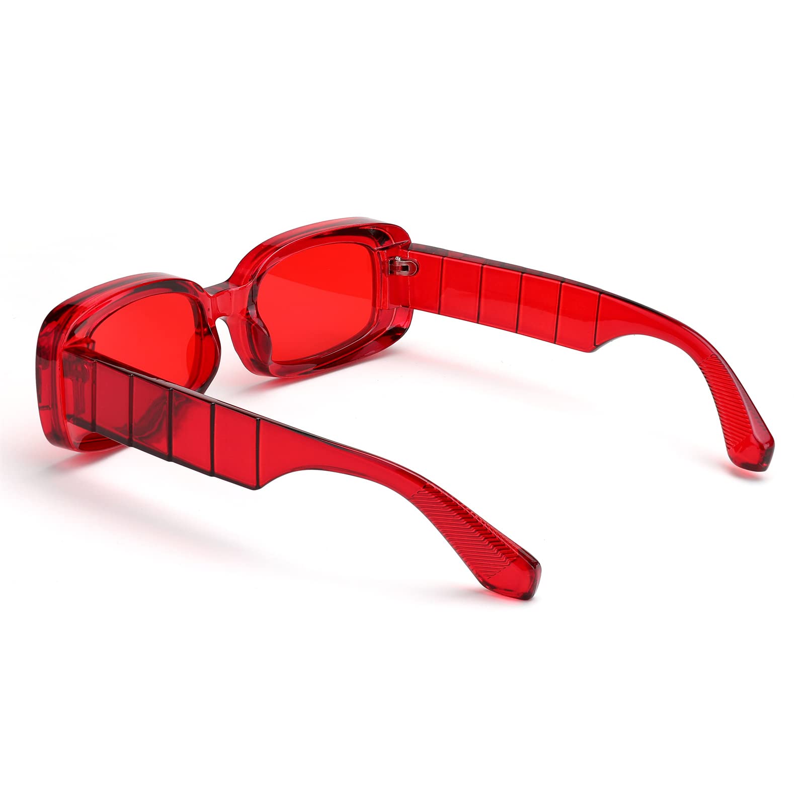 FEISEDY Retro Thick Rectangle Sunglasses Retro 90s Small Chunky Square Women Men B2307 thumbnail 5