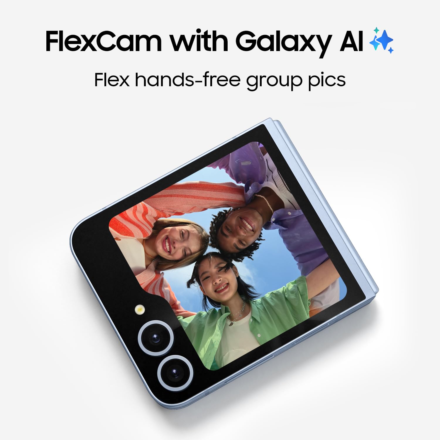 Samsung Galaxy Z Flip6, 512GB Unlocked Android Smartphone, FlexCam, Photo Assist, Camcorder Mode, Live Interpreter, Foldable Design, Pocket-Sized Portability, 2024, US 1 Yr Warranty, Silver Shadow: Blue 256GB Phone Only