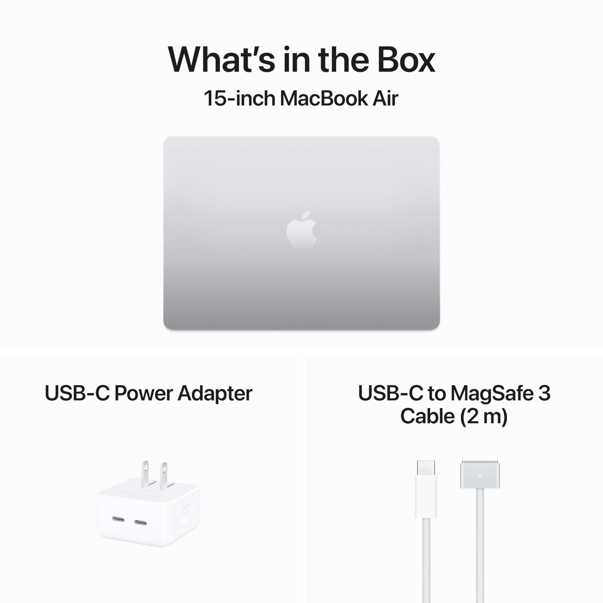 Apple 2024 MacBook Air 15-inch Laptop with M3 chip: Built for Apple Intelligence, 15.3-inch Liquid Retina Display, 8GB Unified Memory, 256GB SSD Storage, Backlit Keyboard, Touch ID; Midnight: 16GB Unified Memory, 256GB SSD Storage Silver without AppleCare+