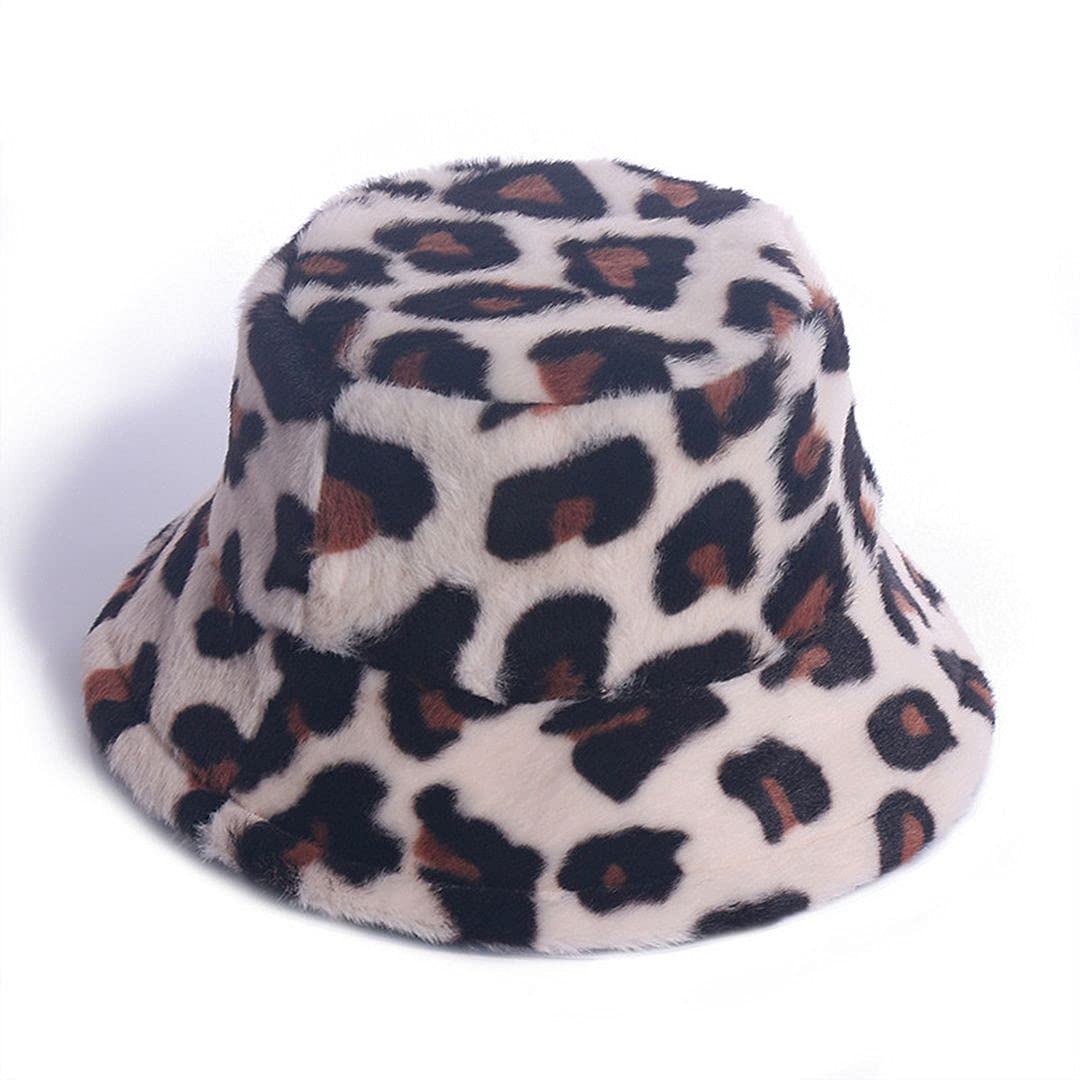 ChezAbbey Faux Fur Bucket Hat, Fuzzy Furry Winter Warm Fisherman Cap, Fluffy Teddy Sherpa Clothe Hats for Women Men Girls thumbnail 2