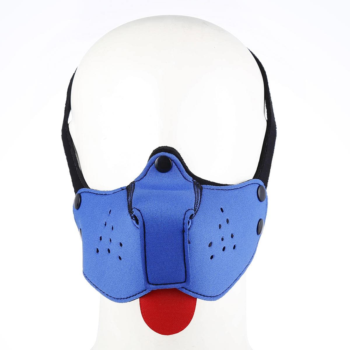 Neoprene Puppy Face Muzzle Dog Hood Mask Play Hoods: Blue