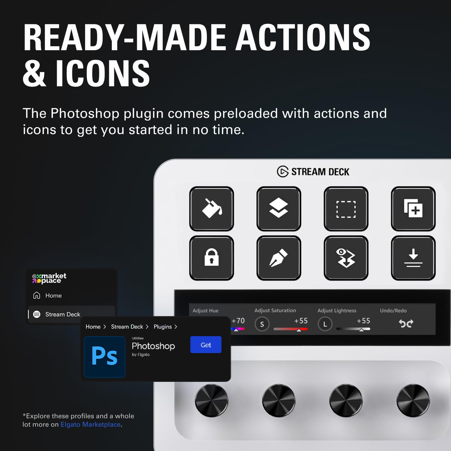 Elgato Stream Deck +, Audio Mixer, Production Console and Studio Controller for Content Creators, Streaming, Gaming, with customizable touch strip dials and LCD keys, works with Mac and PC: White Stream Deck +