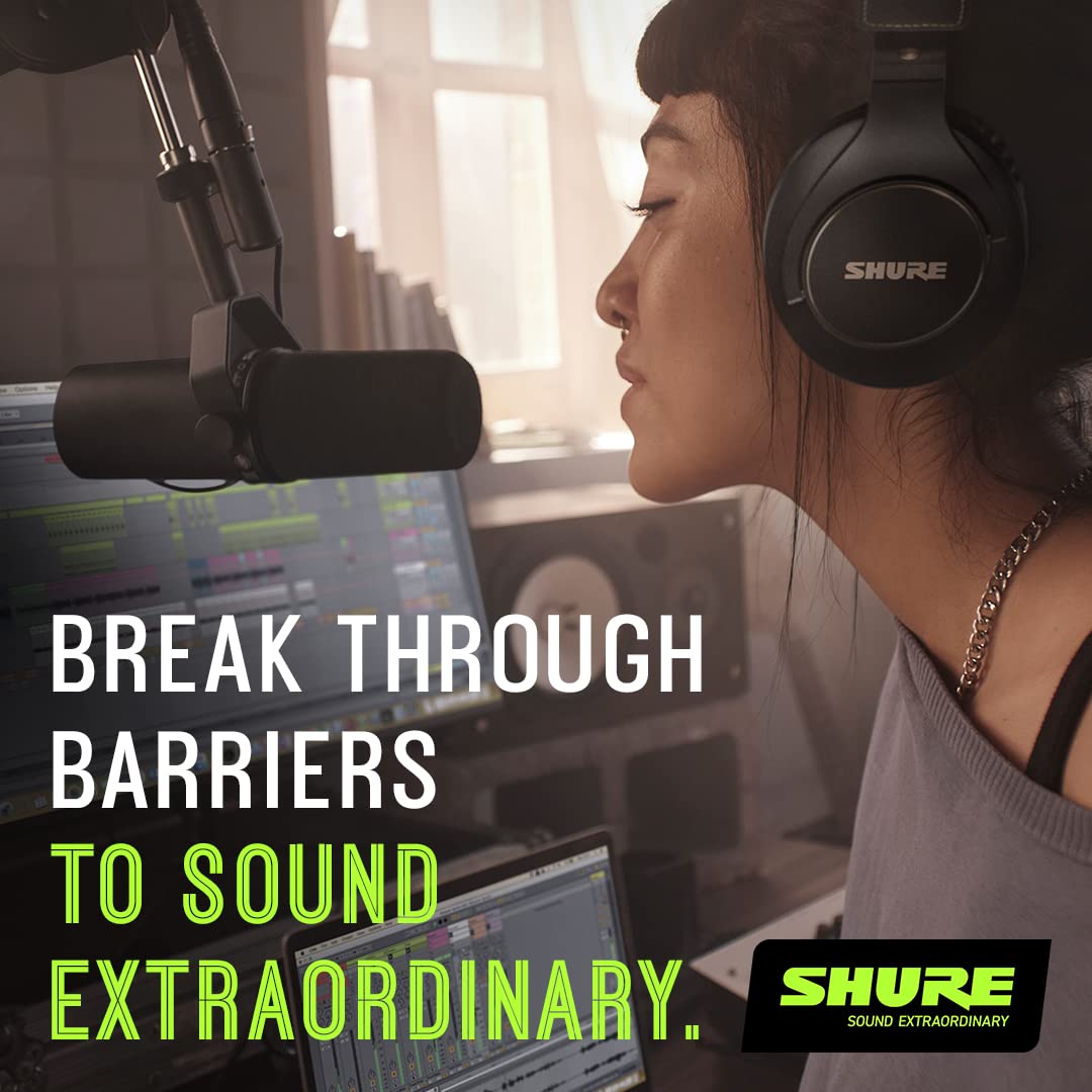 Shure  Microphone - Vocal Dynamic Studio Mic for Broadcast, Podcast, Recording, Gaming & Streaming, XLR, Rugged Construction, Detachable Windscreen, Smooth Sound, Warm Vocals, Wide-Range Frequency: SM7B