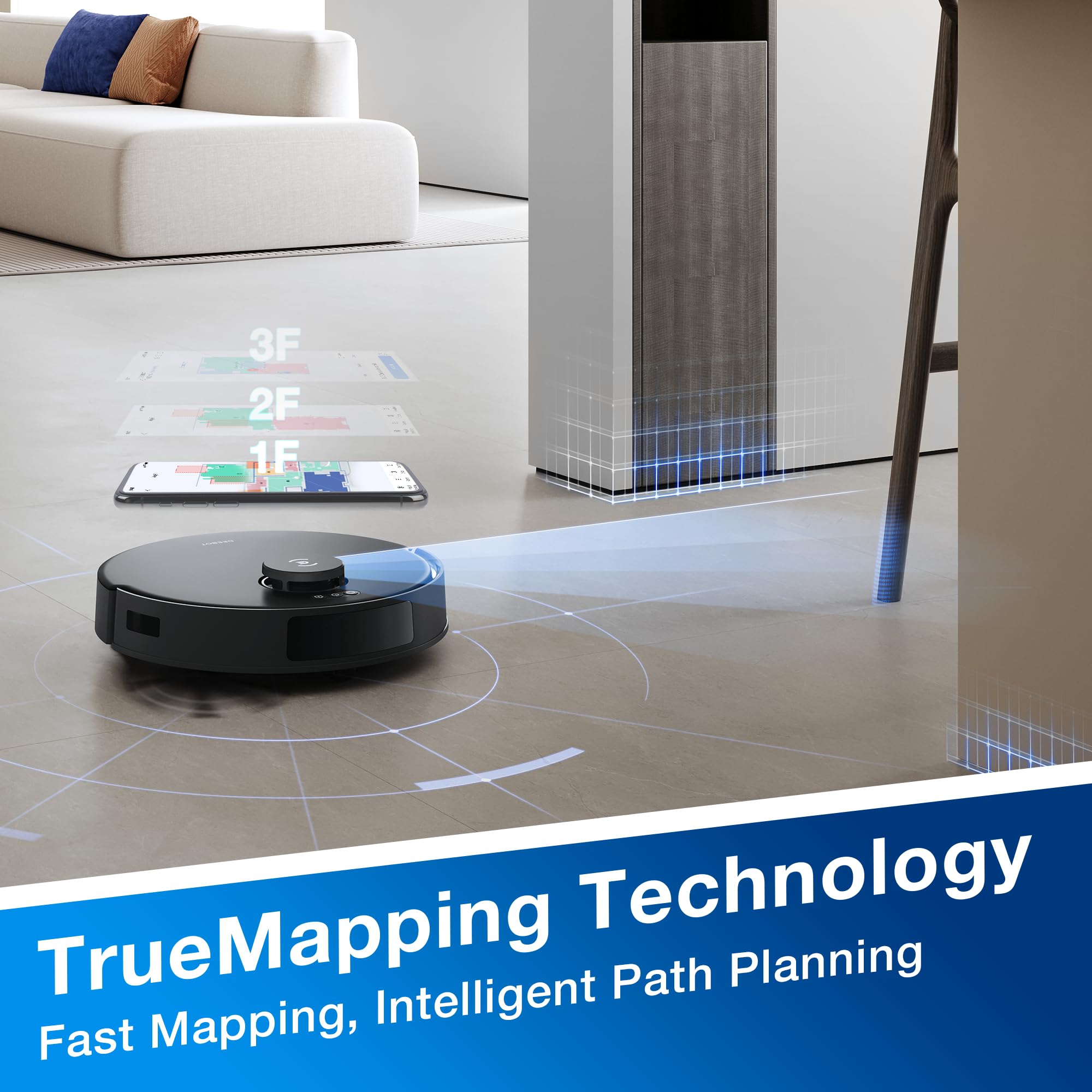 ECOVACS DEEBOT N20 PRO Plus Robot Vacuum and Mop,with Bagless Self Emptying Station, 8000Pa Suction,OZMO Pro 2.0 Vibrating Mopping System, Anti-Tangle Technology,45-Day Capacity,300 Minutes Runtime thumbnail 7