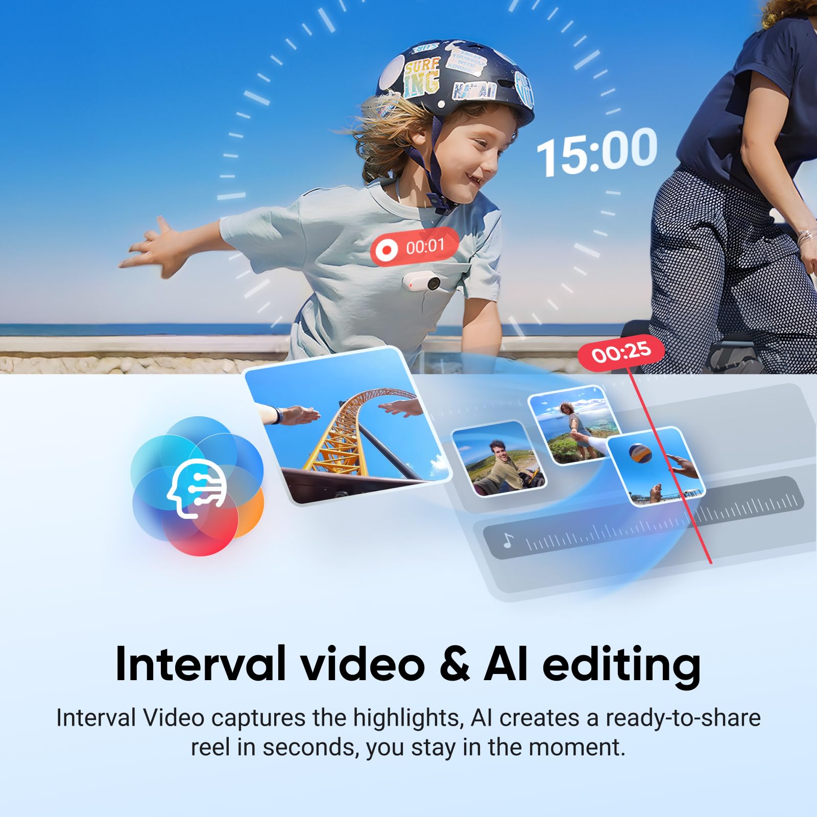 Insta360 GO 3S - 128 GB Black 4K Tiny Portable Vlogging Camera, Hands-Free POVs, Mount Anywhere, Stabilization, 140 Min Battery Life, 10m Waterproof, Pet POV: White Action Bundle