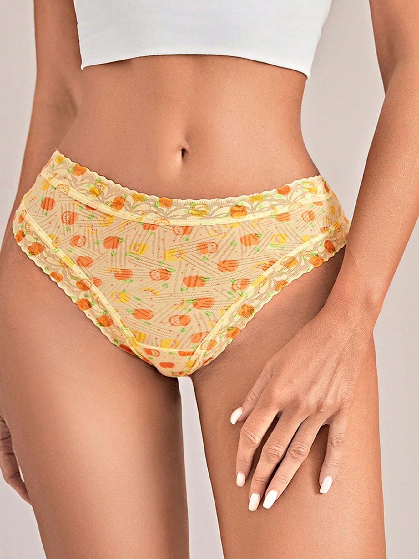 SweatyRocks Women's Cute Graphic Print Hipster Panties Mid Rise Comfy Underwear Briefs 5 Pack: X-Large Multicolor